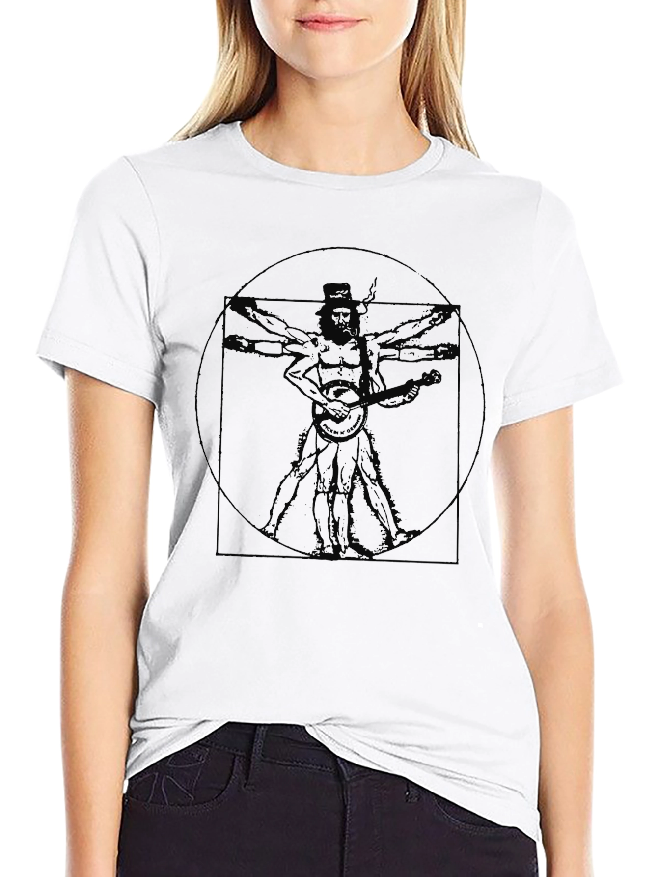 Vitruvian Musician Black T-Shirt