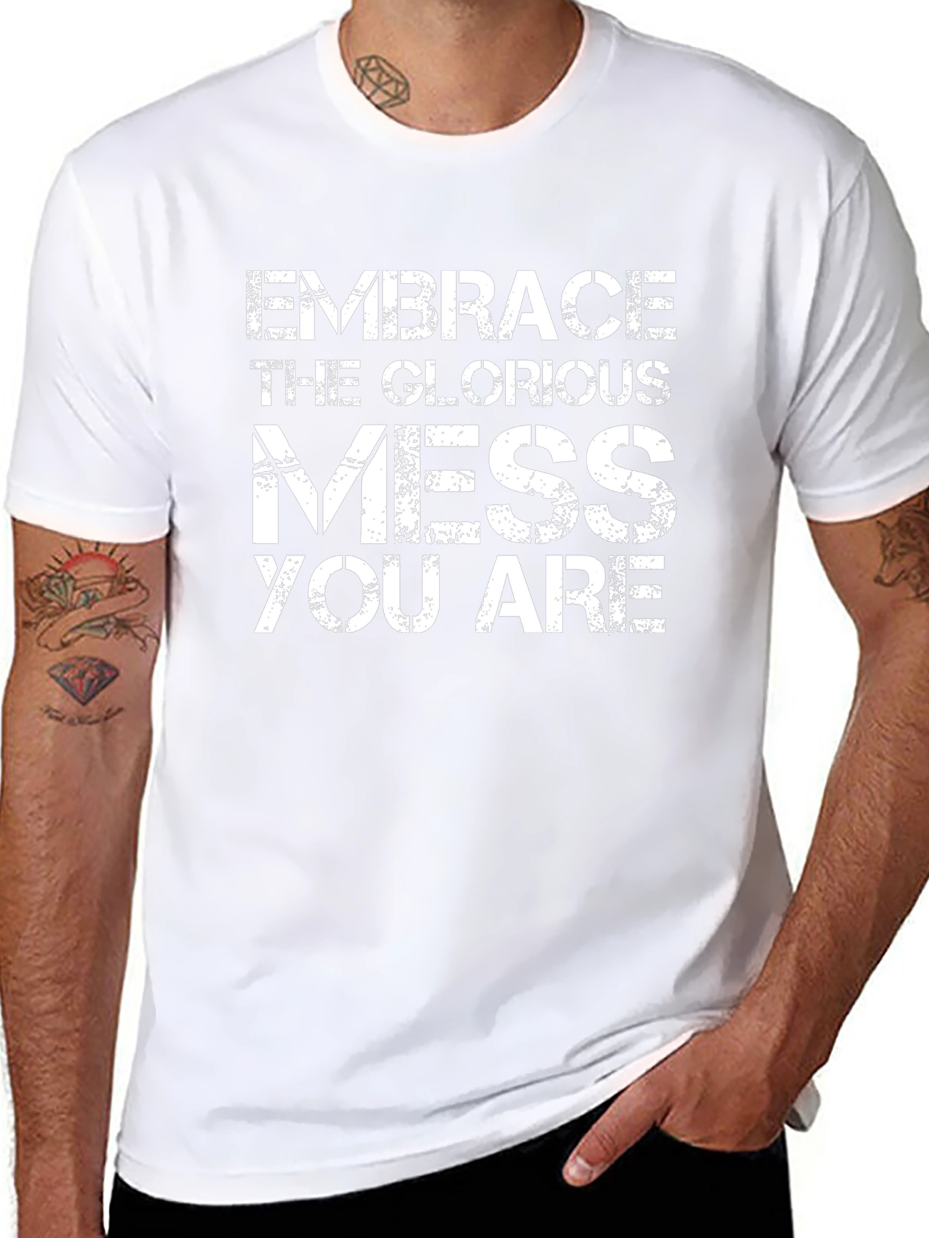 Embrace the Mess Graphic Tee - Inspirational T-Shirt