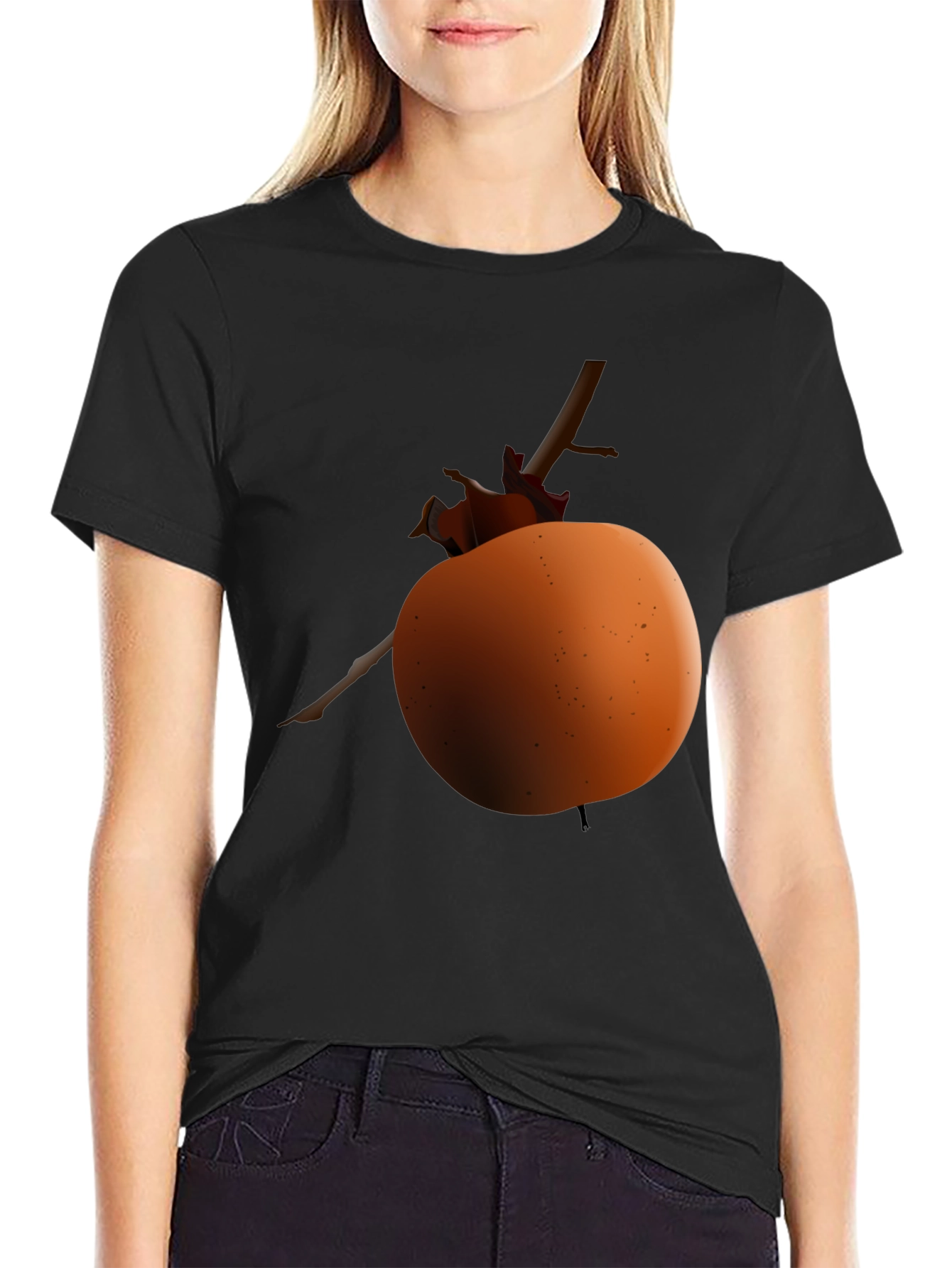 Apple on Branch Graphic Tee - Black Unisex Shirt