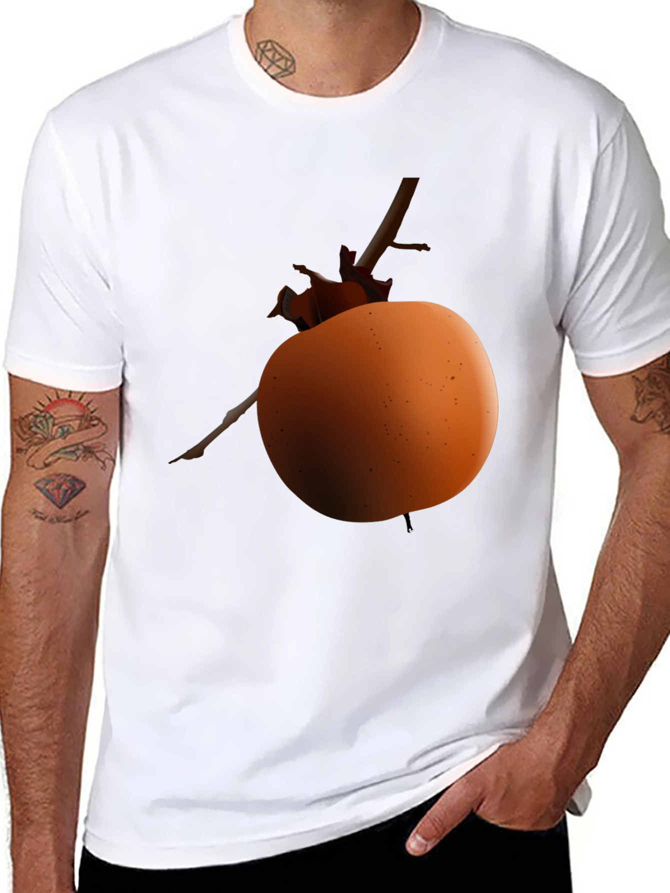 Apple on Branch Graphic Tee - Black Unisex Shirt