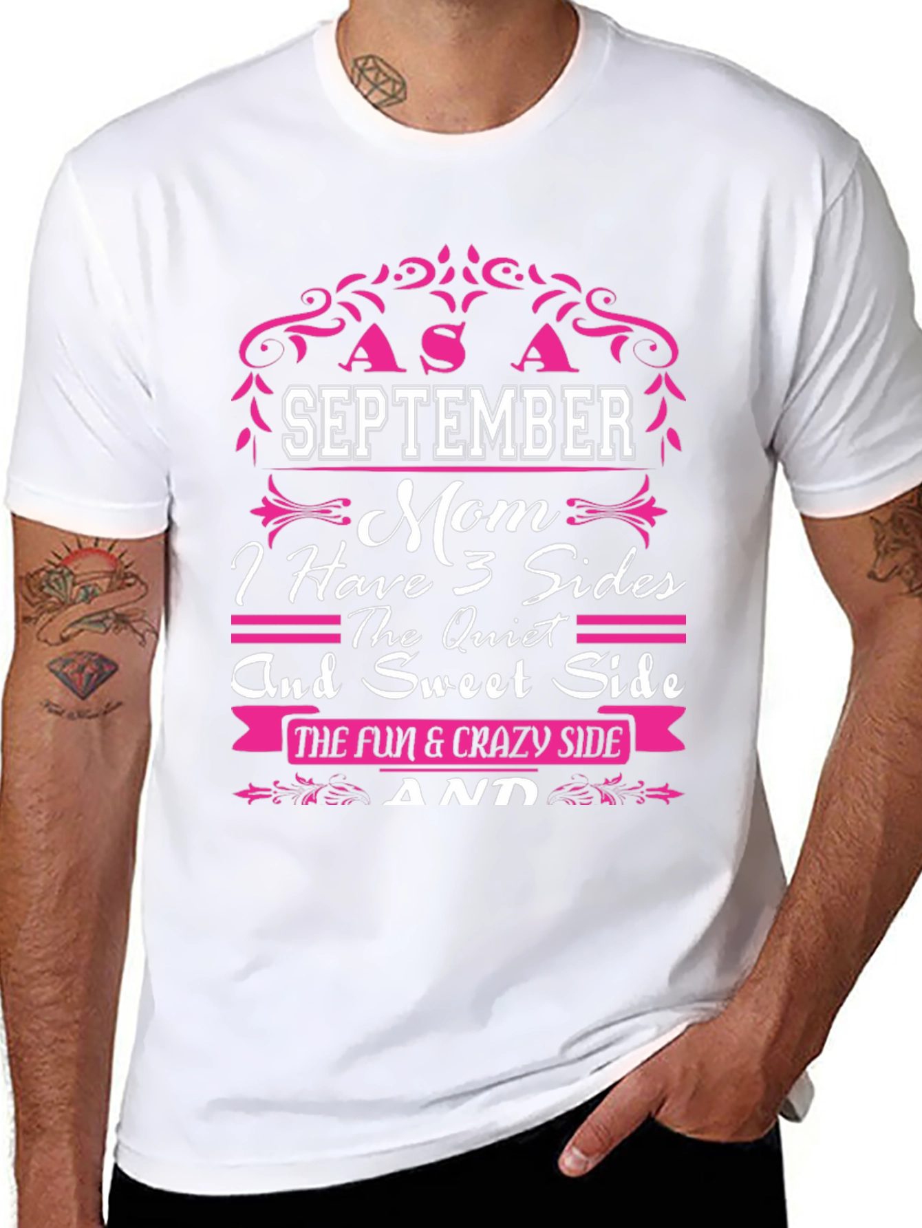 September Mom Three Sides Graphic T-Shirt