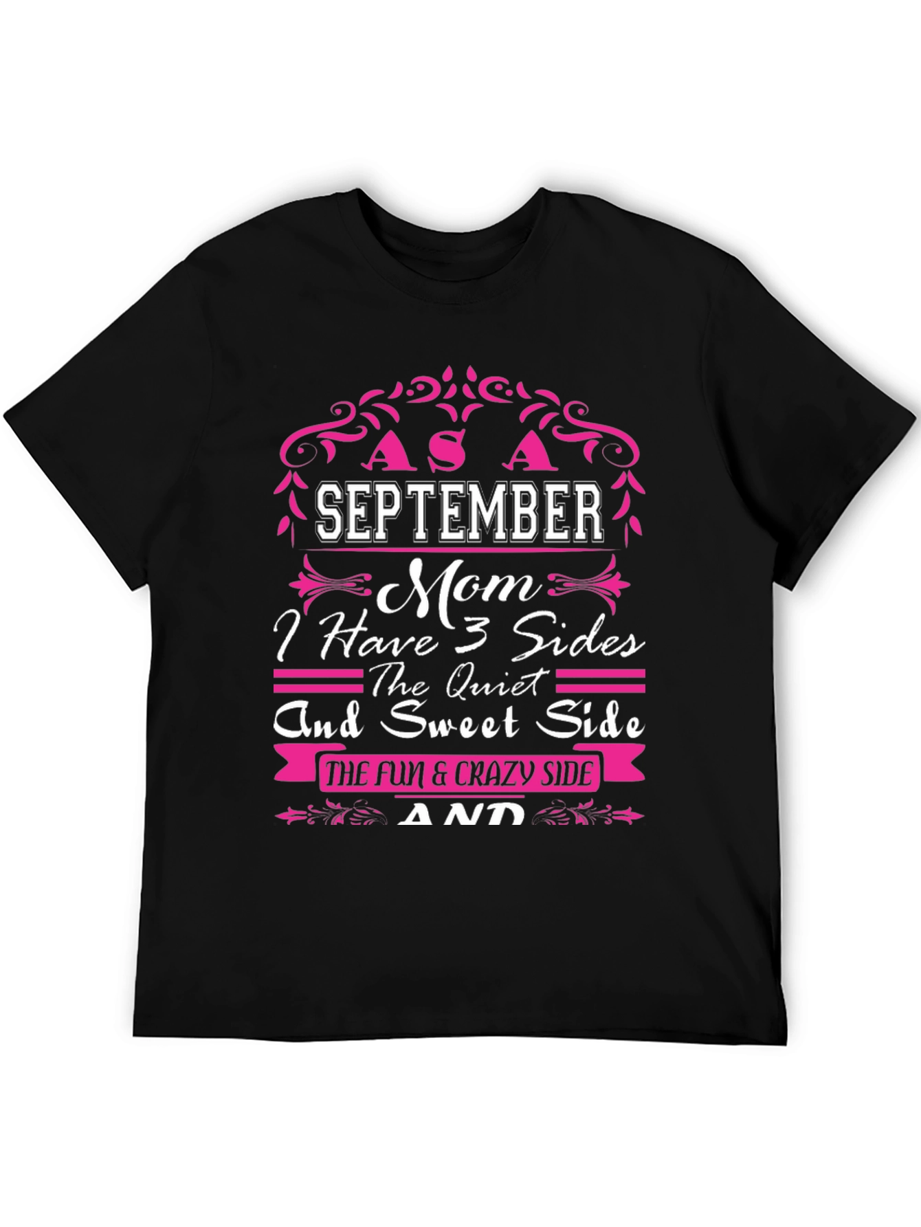 September Mom Three Sides Graphic T-Shirt