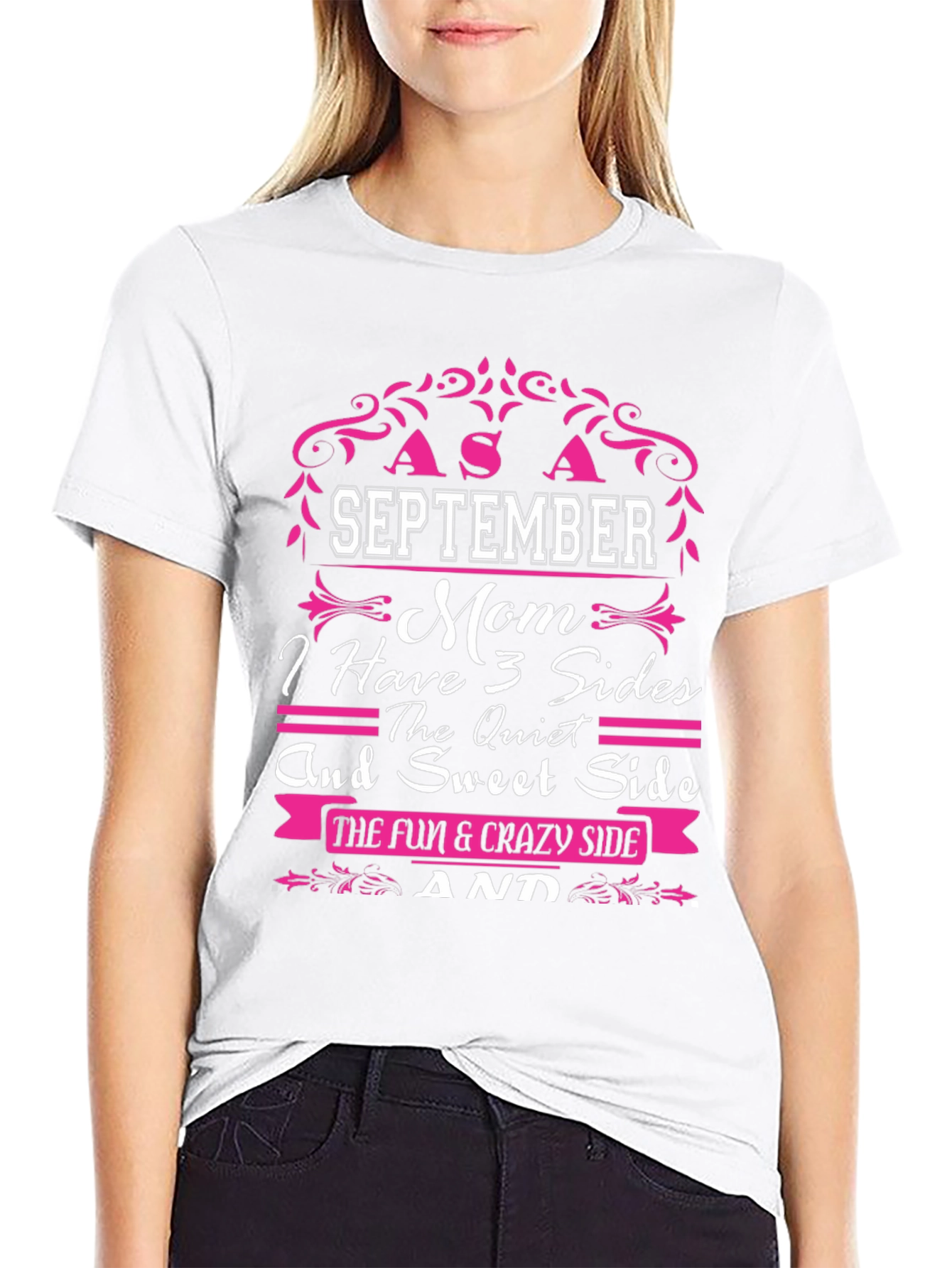 September Mom Three Sides Graphic T-Shirt