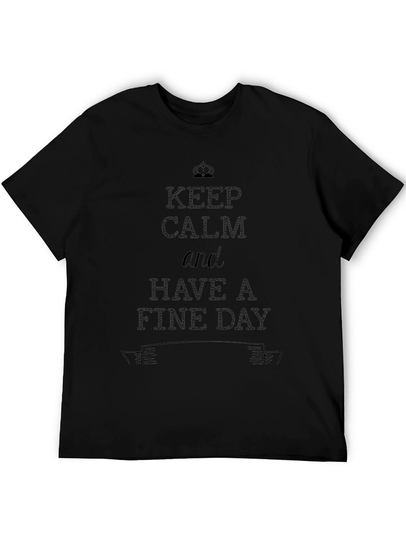 Keep Calm Graphic Tee - Black Cotton T-Shirt