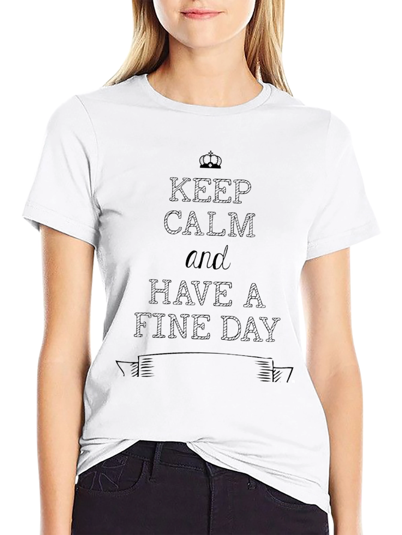 Keep Calm Graphic Tee - Black Cotton T-Shirt