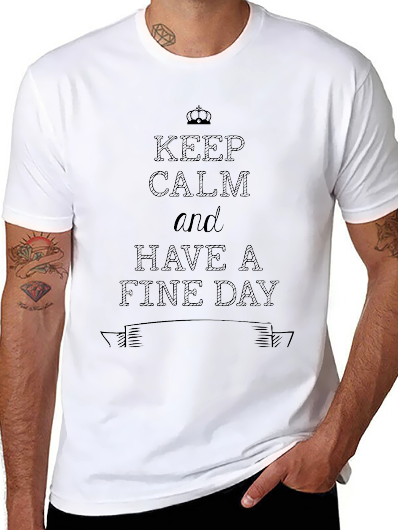Keep Calm Graphic Tee - Black Cotton T-Shirt