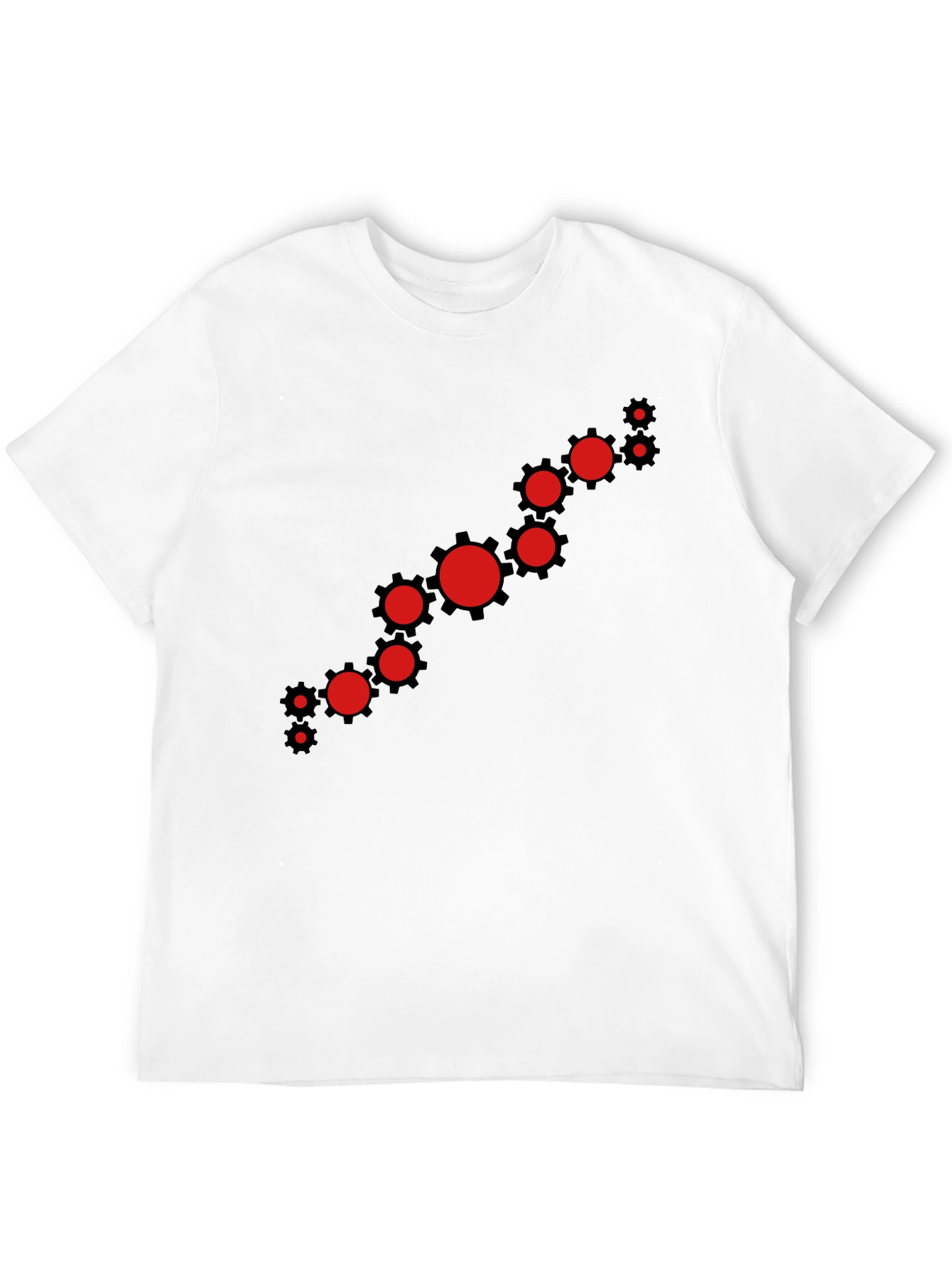 Modern Gear Graphic Tee - Black Cotton Casual Shirt