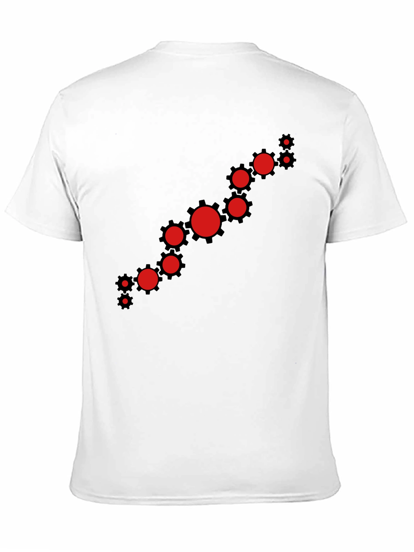 Modern Gear Graphic Tee - Black Cotton Casual Shirt