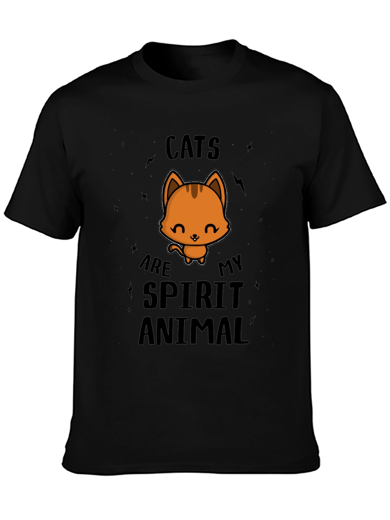 Cats Are My Spirit Animal T-Shirt - Black