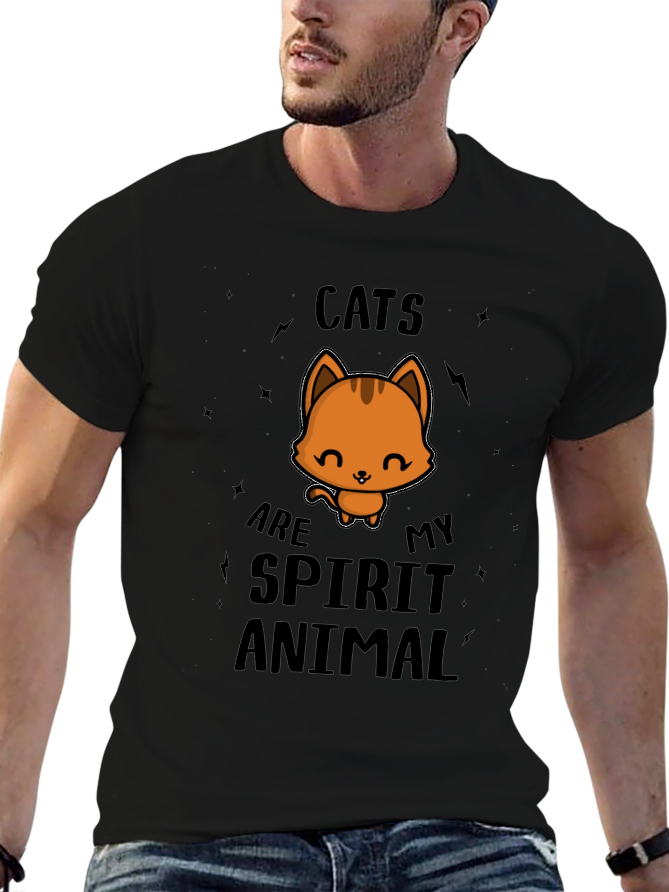 Cats Are My Spirit Animal T-Shirt - Black