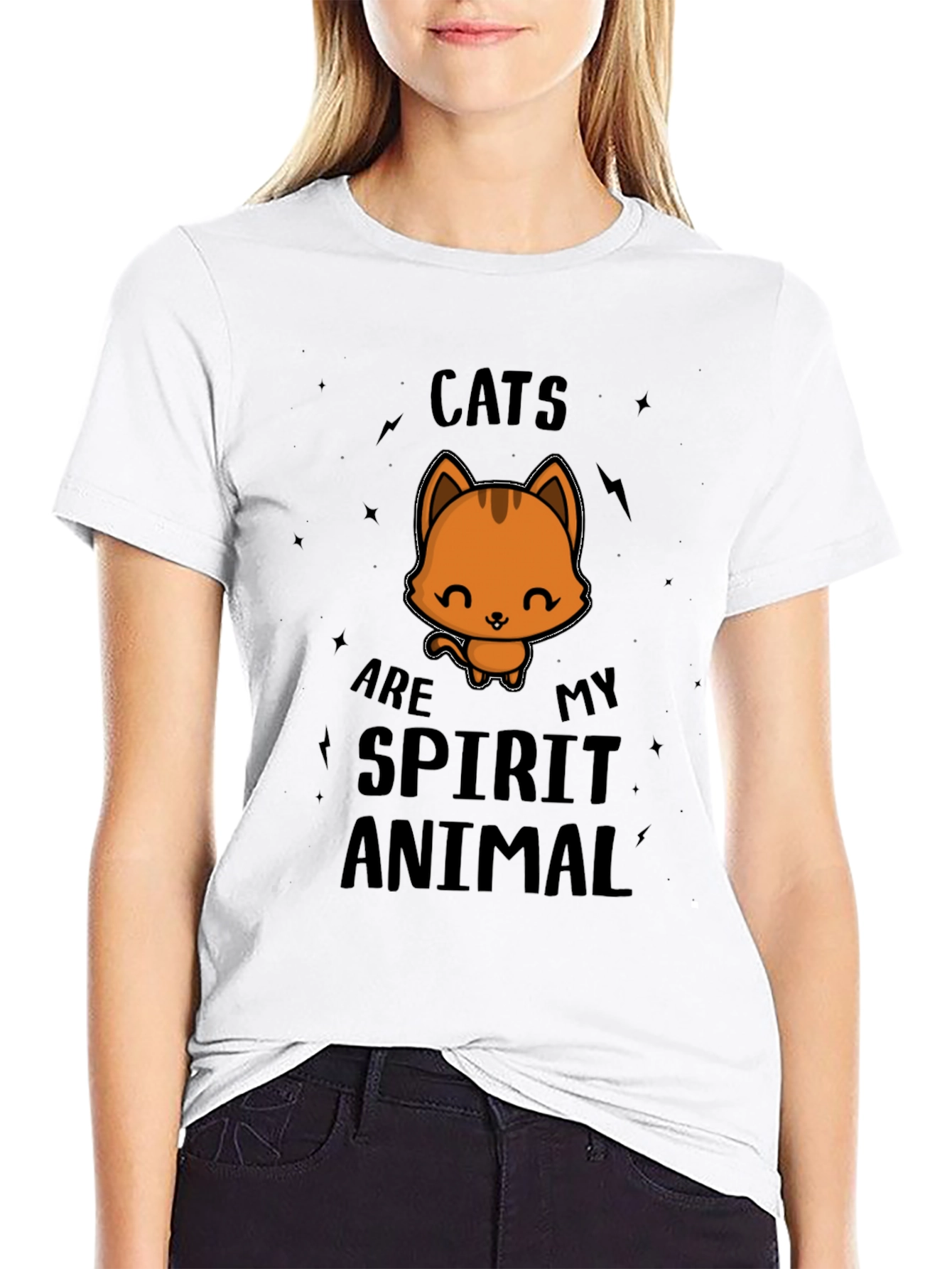 Cats Are My Spirit Animal T-Shirt - Black