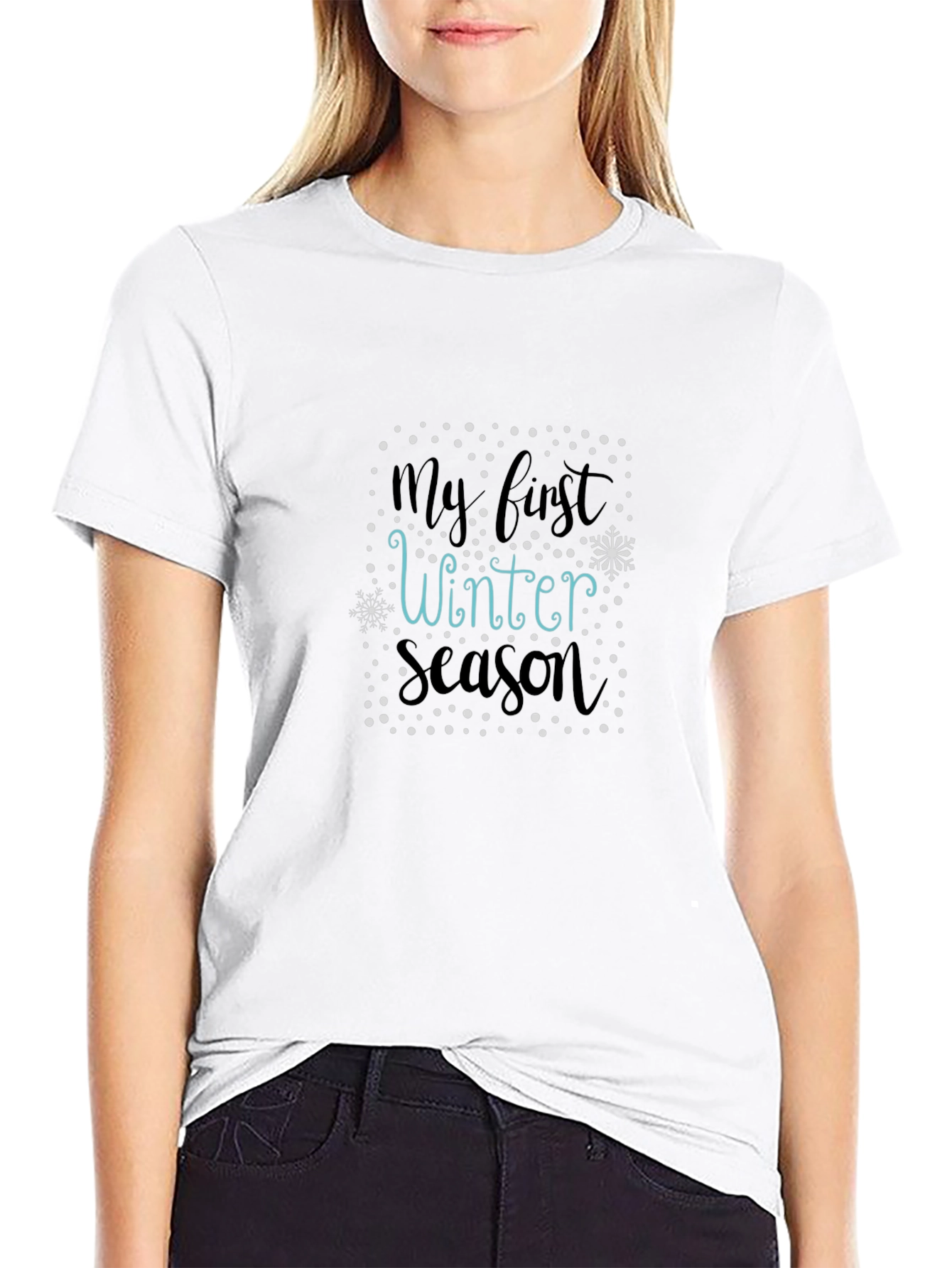 My First Winter Season Black Graphic Tee