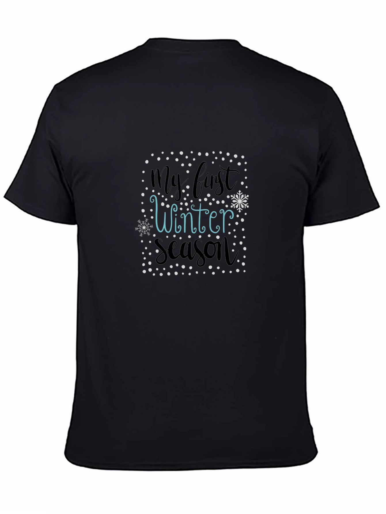 My First Winter Season Black Graphic Tee