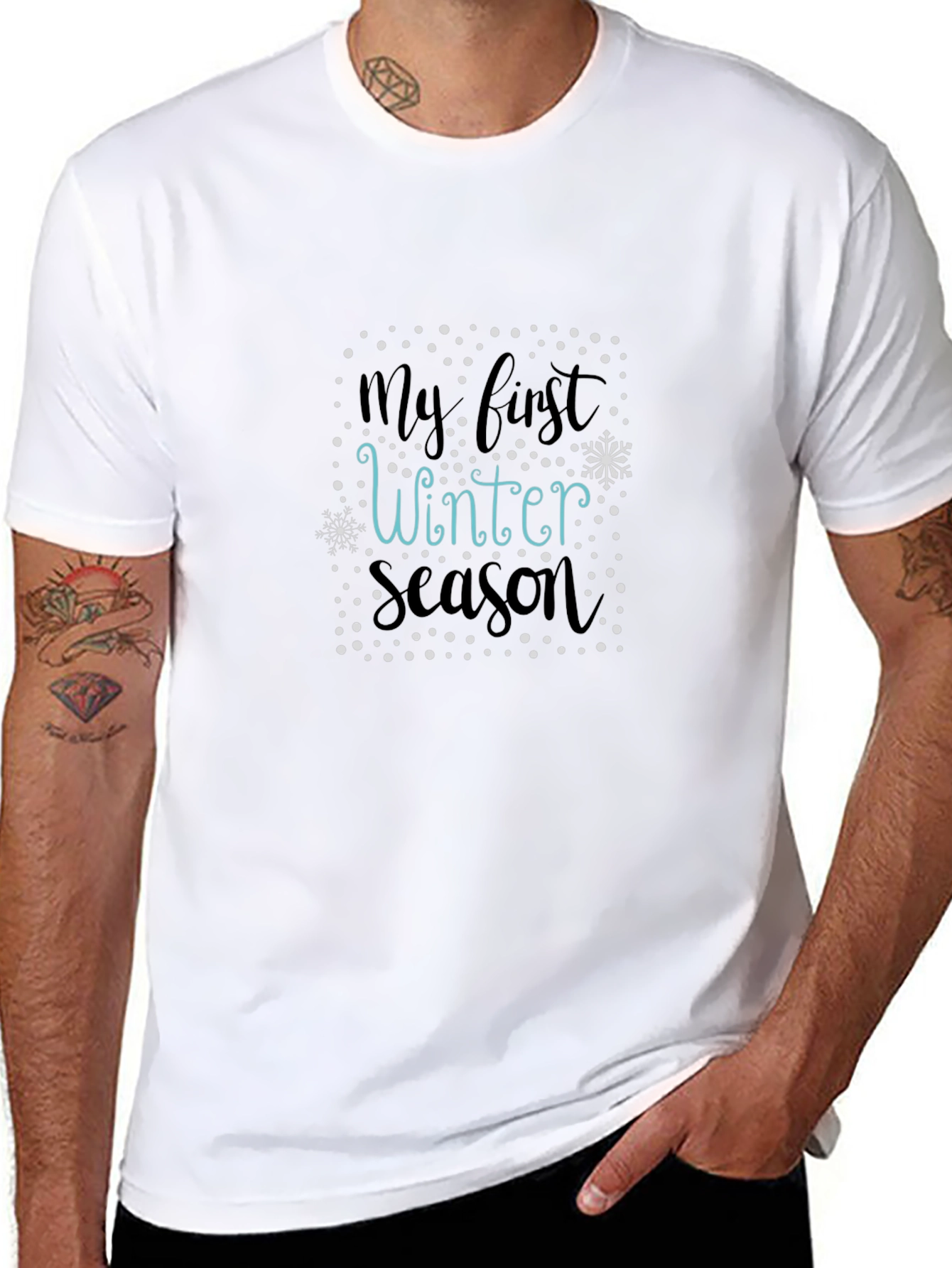 My First Winter Season Black Graphic Tee