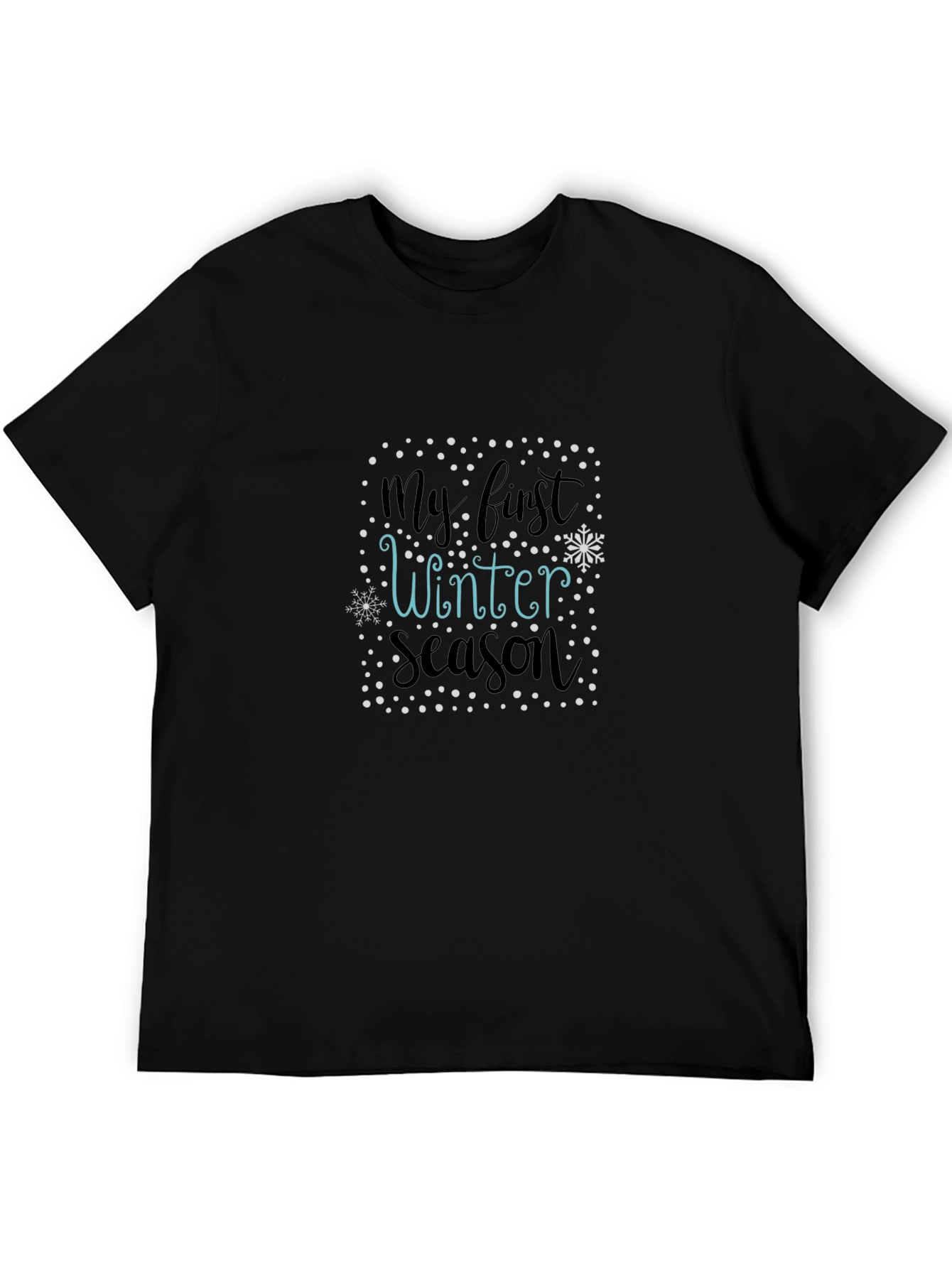My First Winter Season Black Graphic Tee