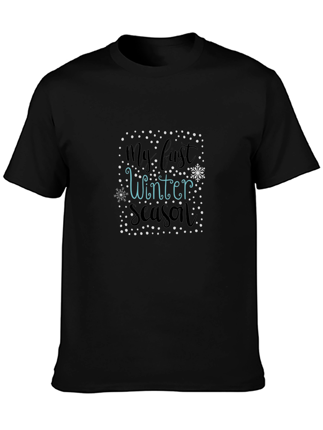 My First Winter Season Black Graphic Tee