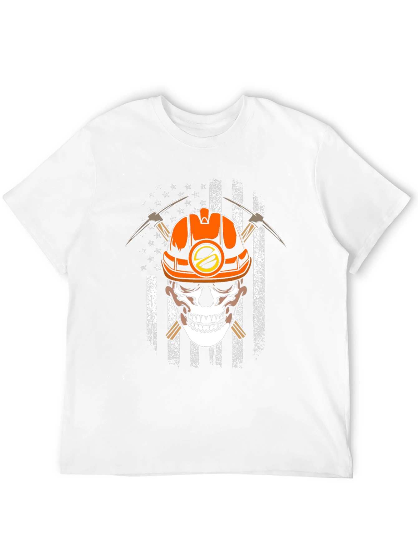 Skull Miner T-Shirt - USA Flag Graphic Tee