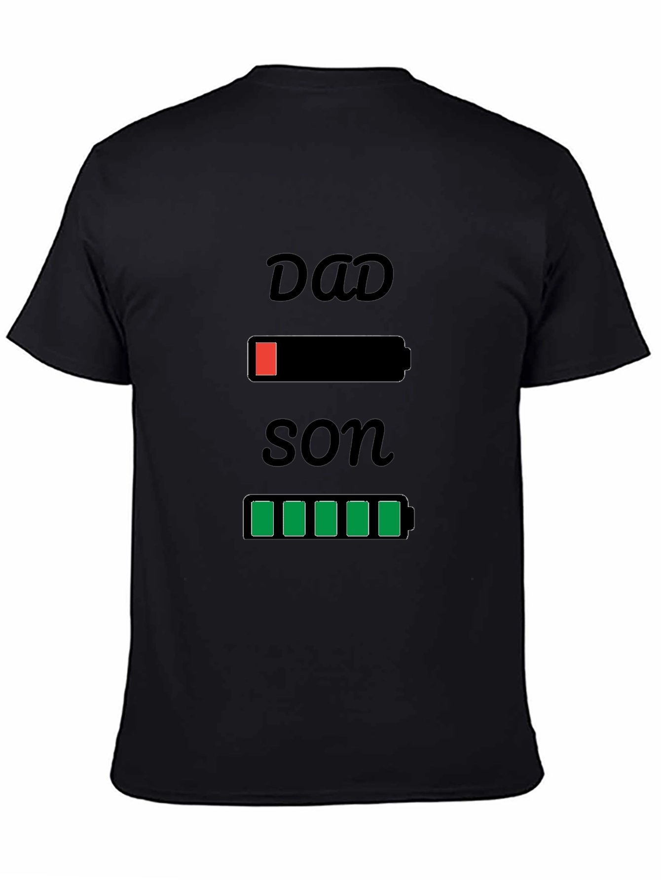 Dad Son Matching Battery T-Shirt - Funny Graphic Tee