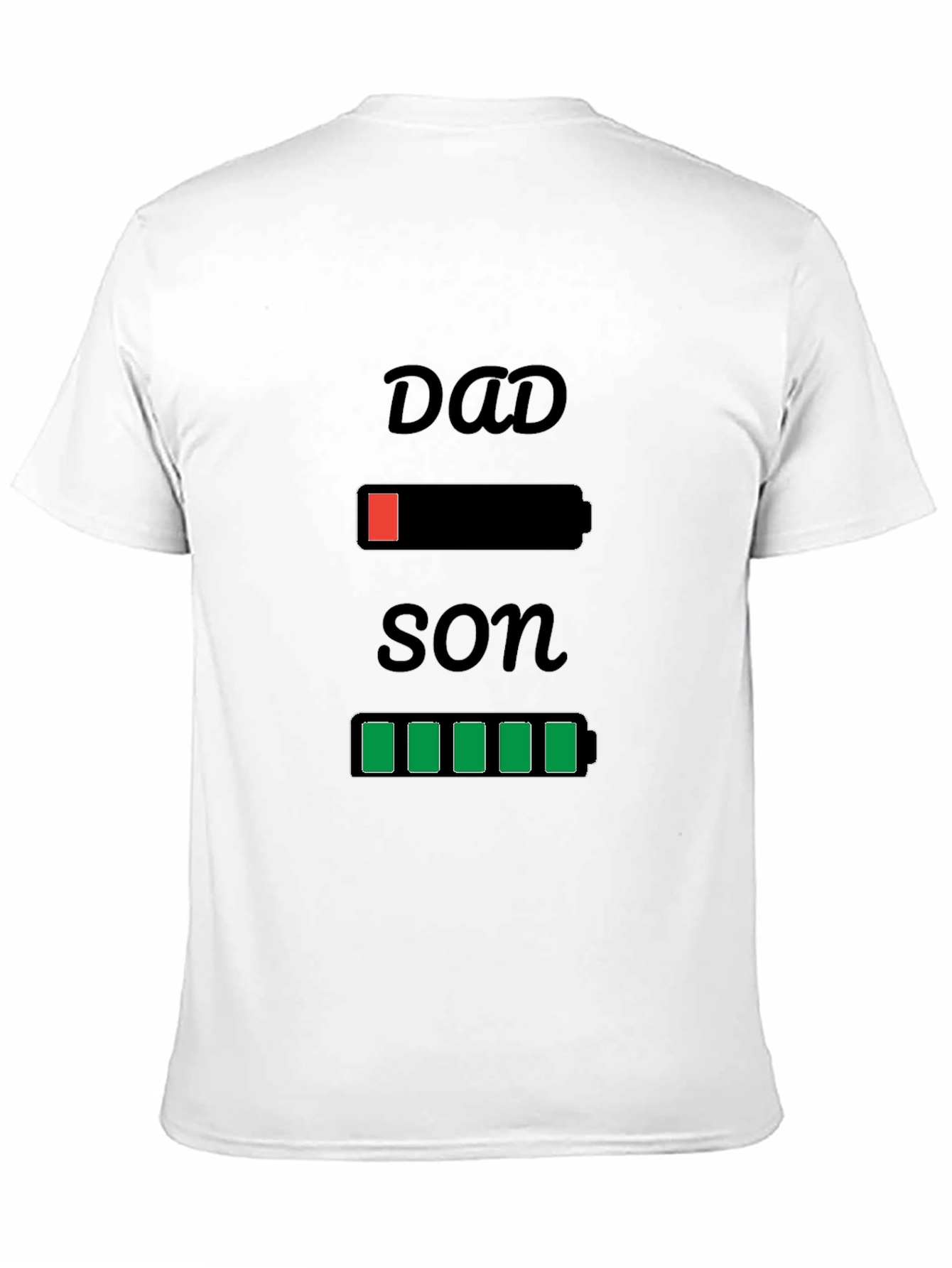 Dad Son Matching Battery T-Shirt - Funny Graphic Tee