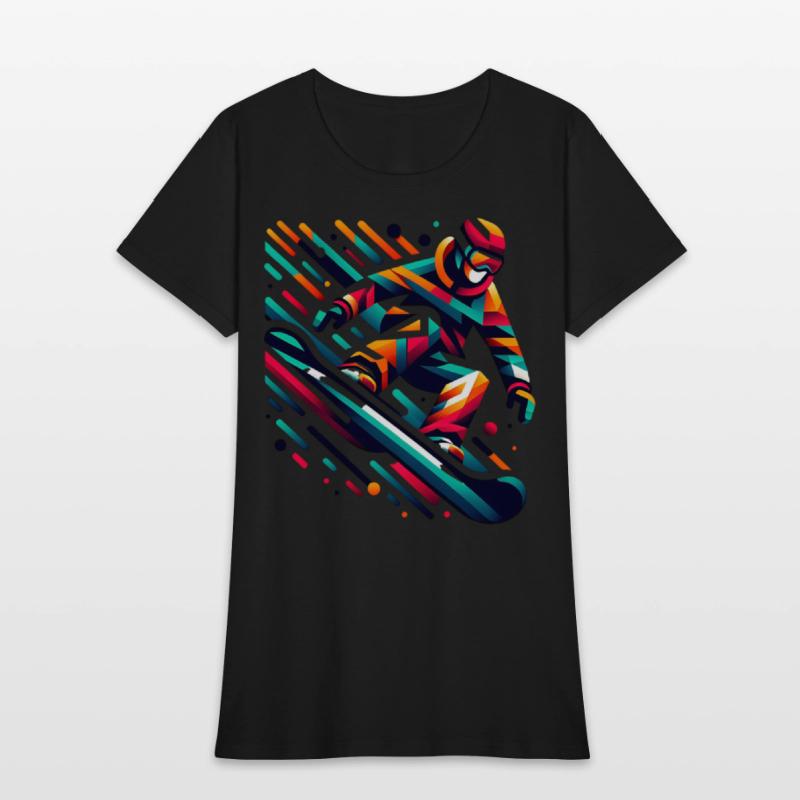 Vibrant Snowboard Adventure Art