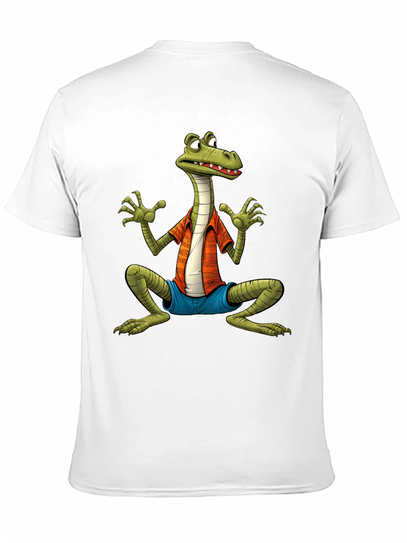 Cartoon Lizard Graphic Tee - Black