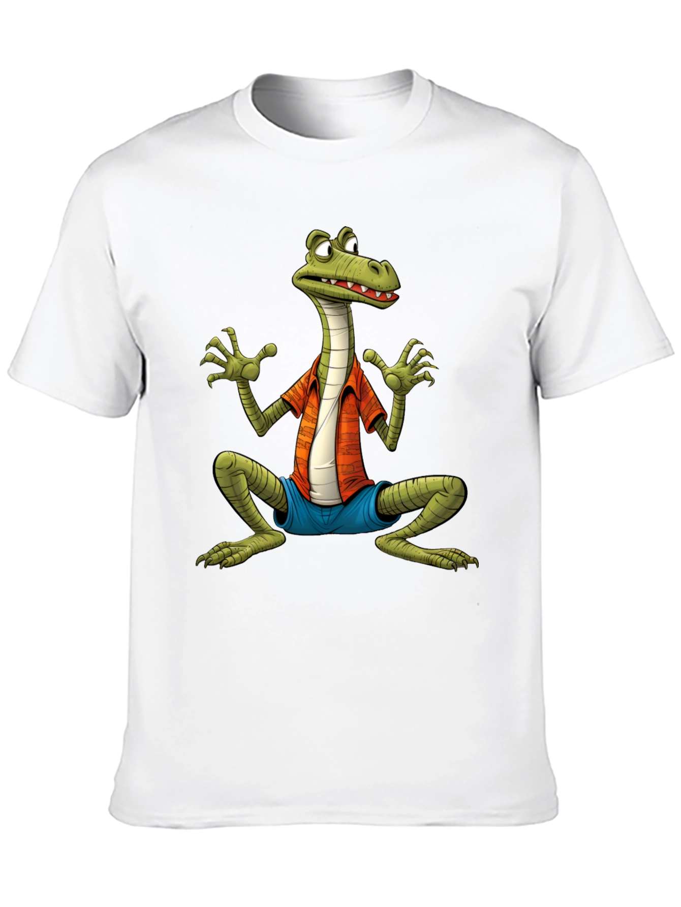 Cartoon Lizard Graphic Tee - Black