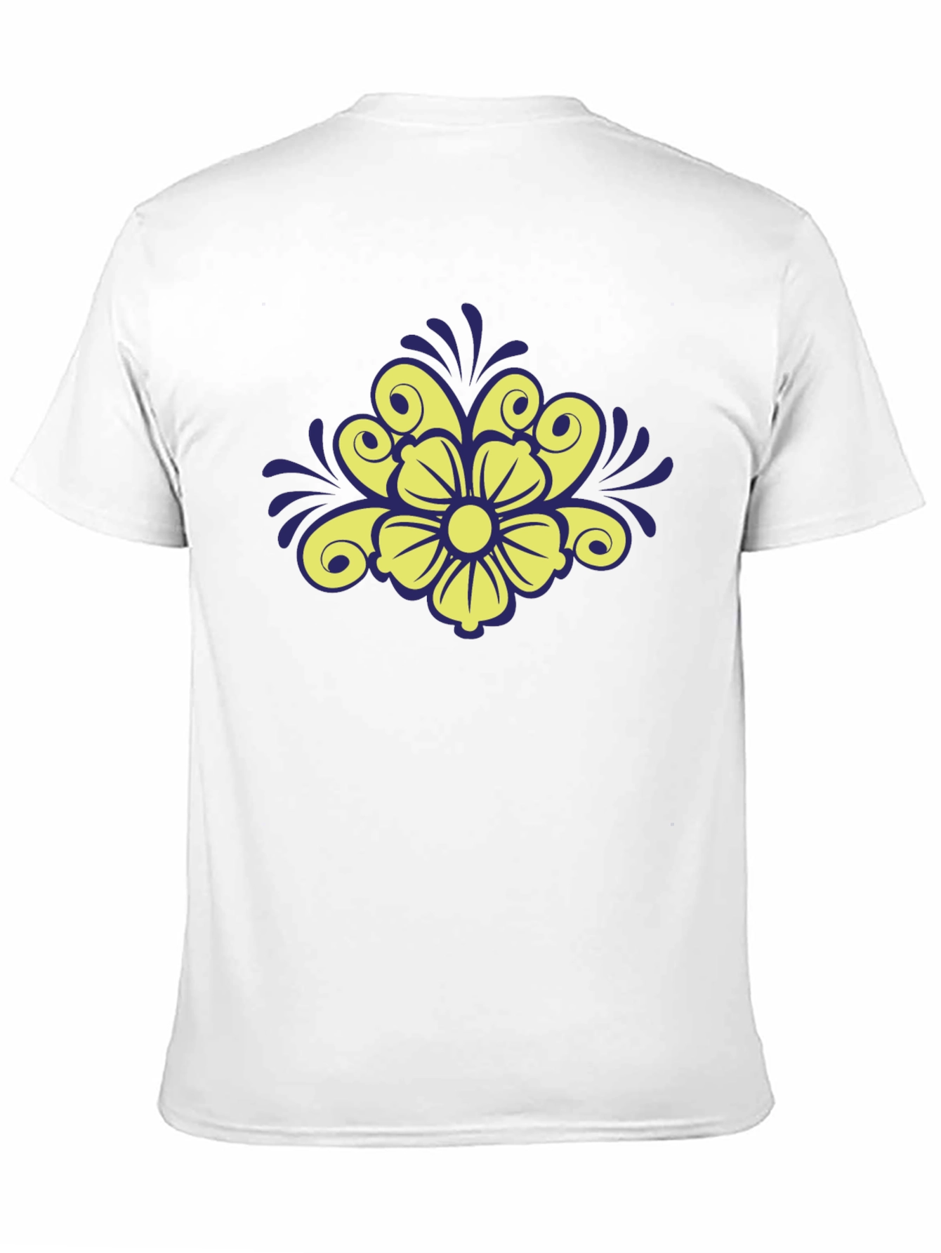 Floral Design Black T-Shirt