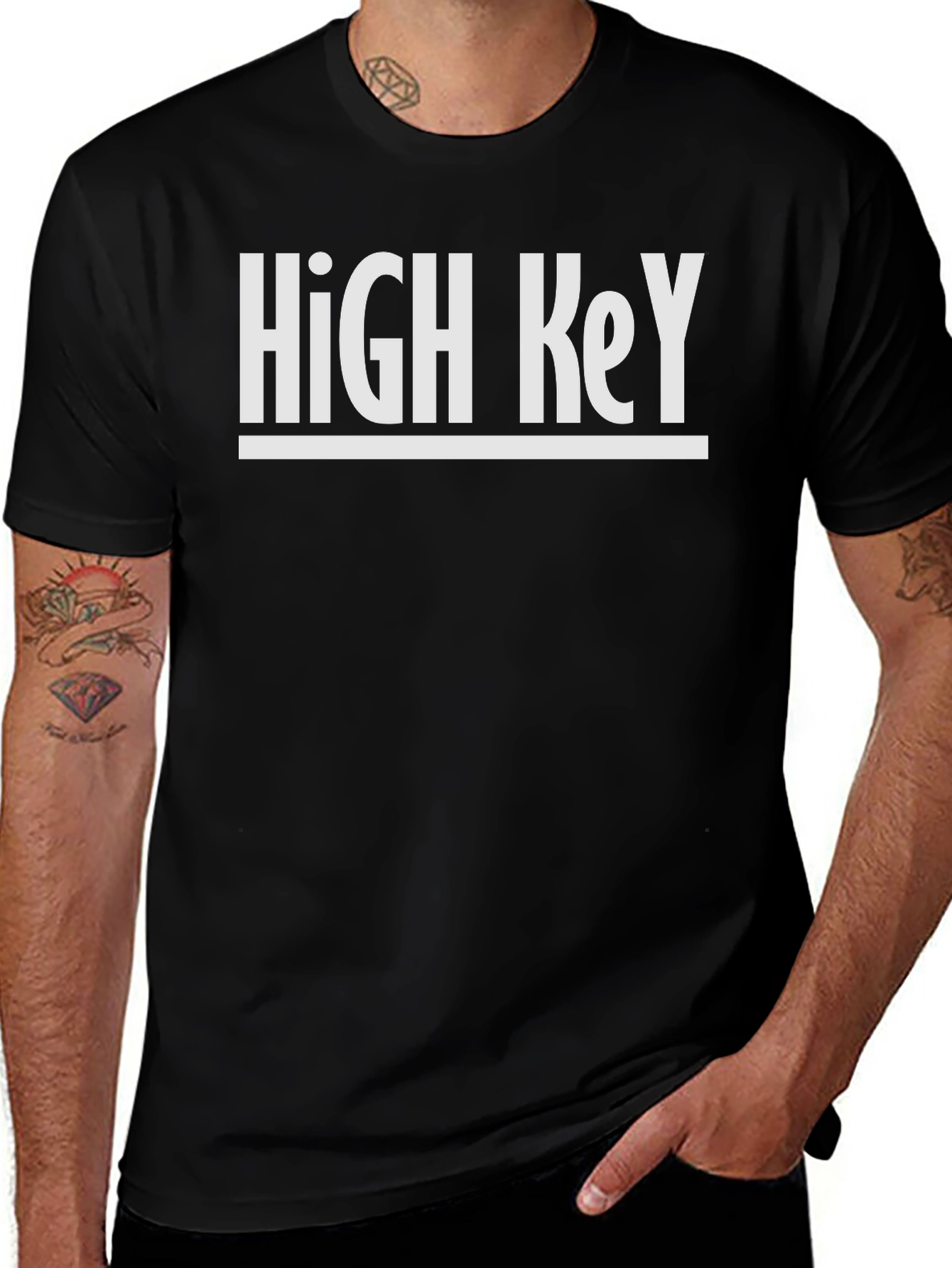 High Key Graphic Tee - Mens Black T-Shirt