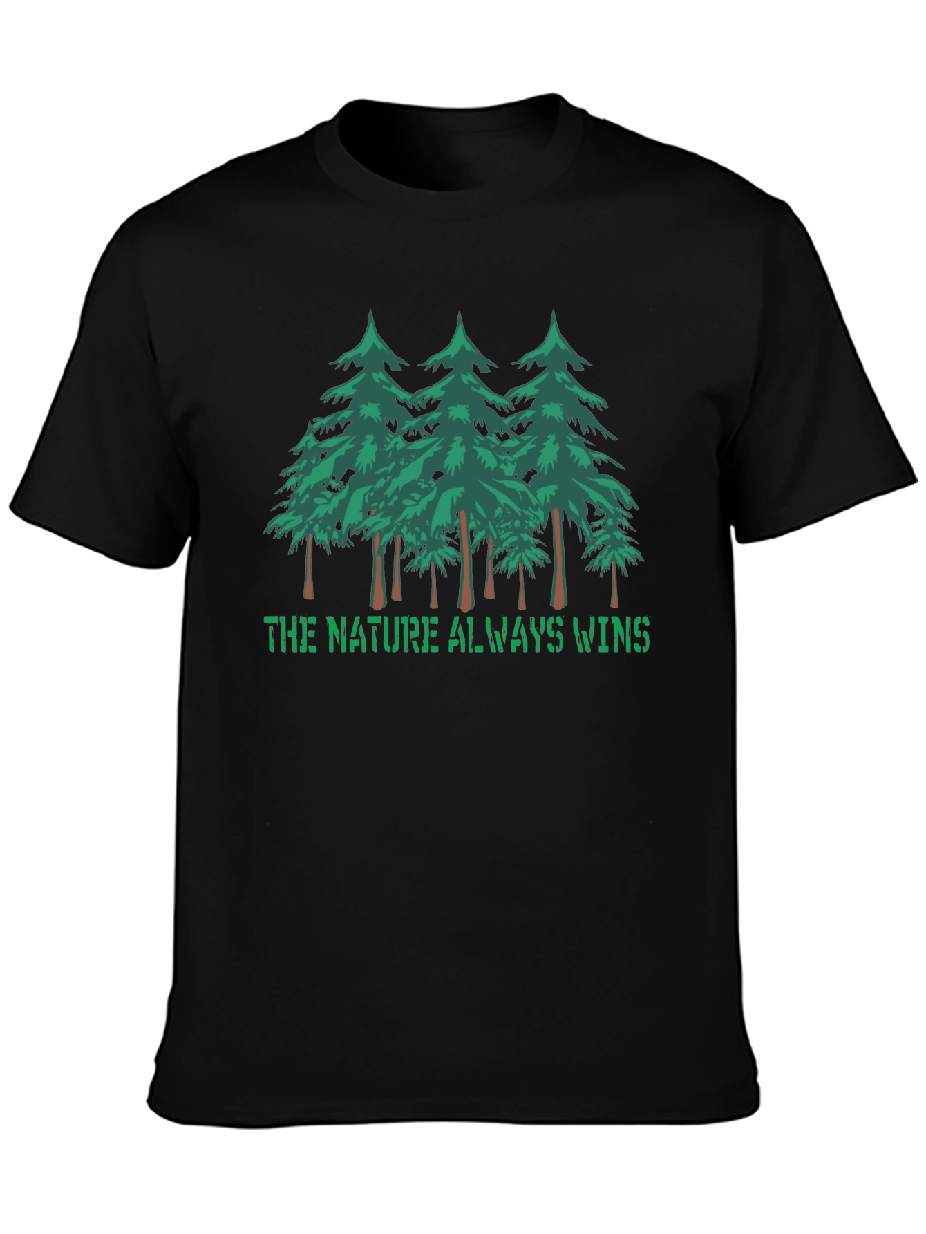 Nature Wins Black Graphic Tee