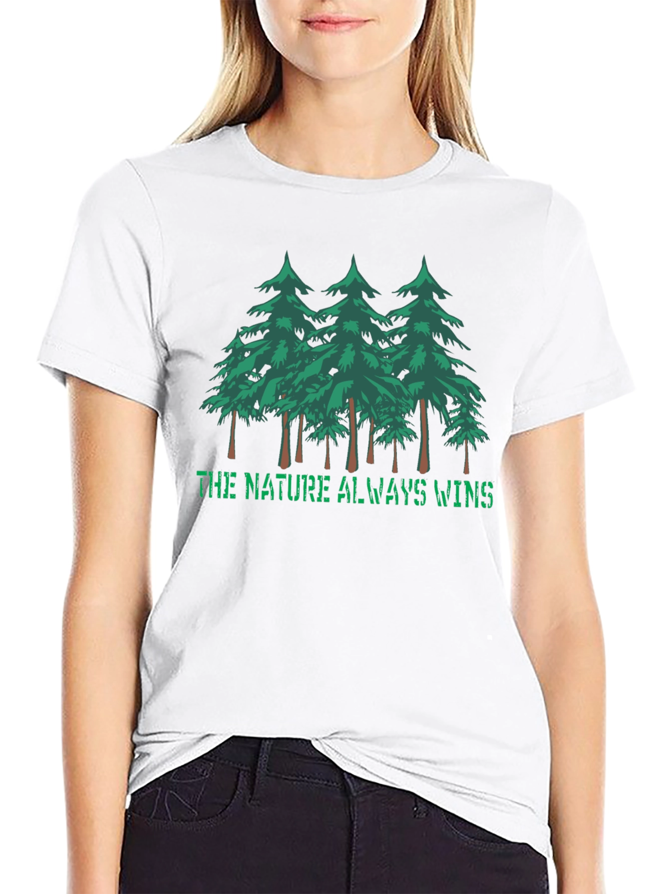 Nature Wins Black Graphic Tee