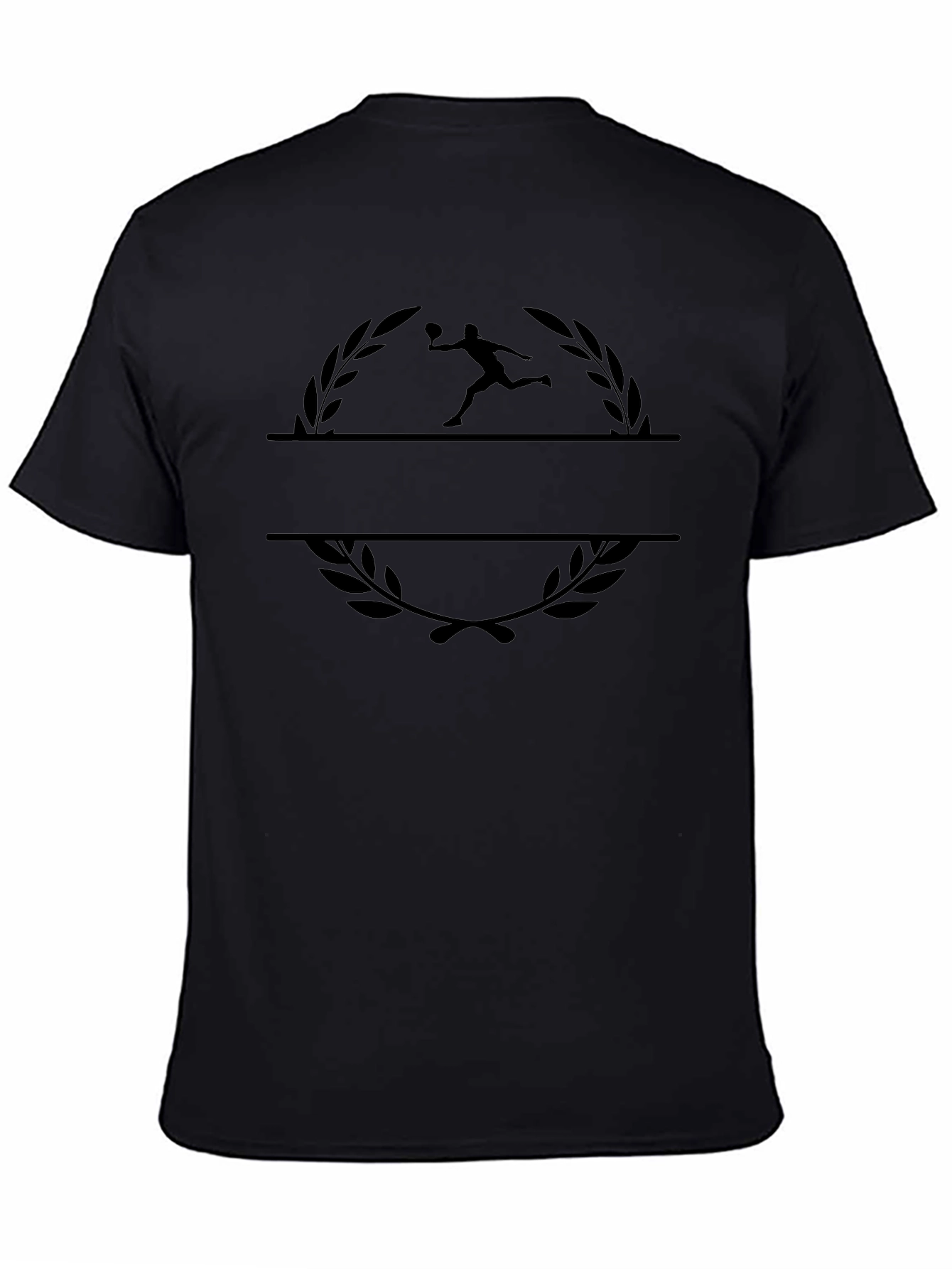 Black Football Player Wreath Graphic T-Shirt