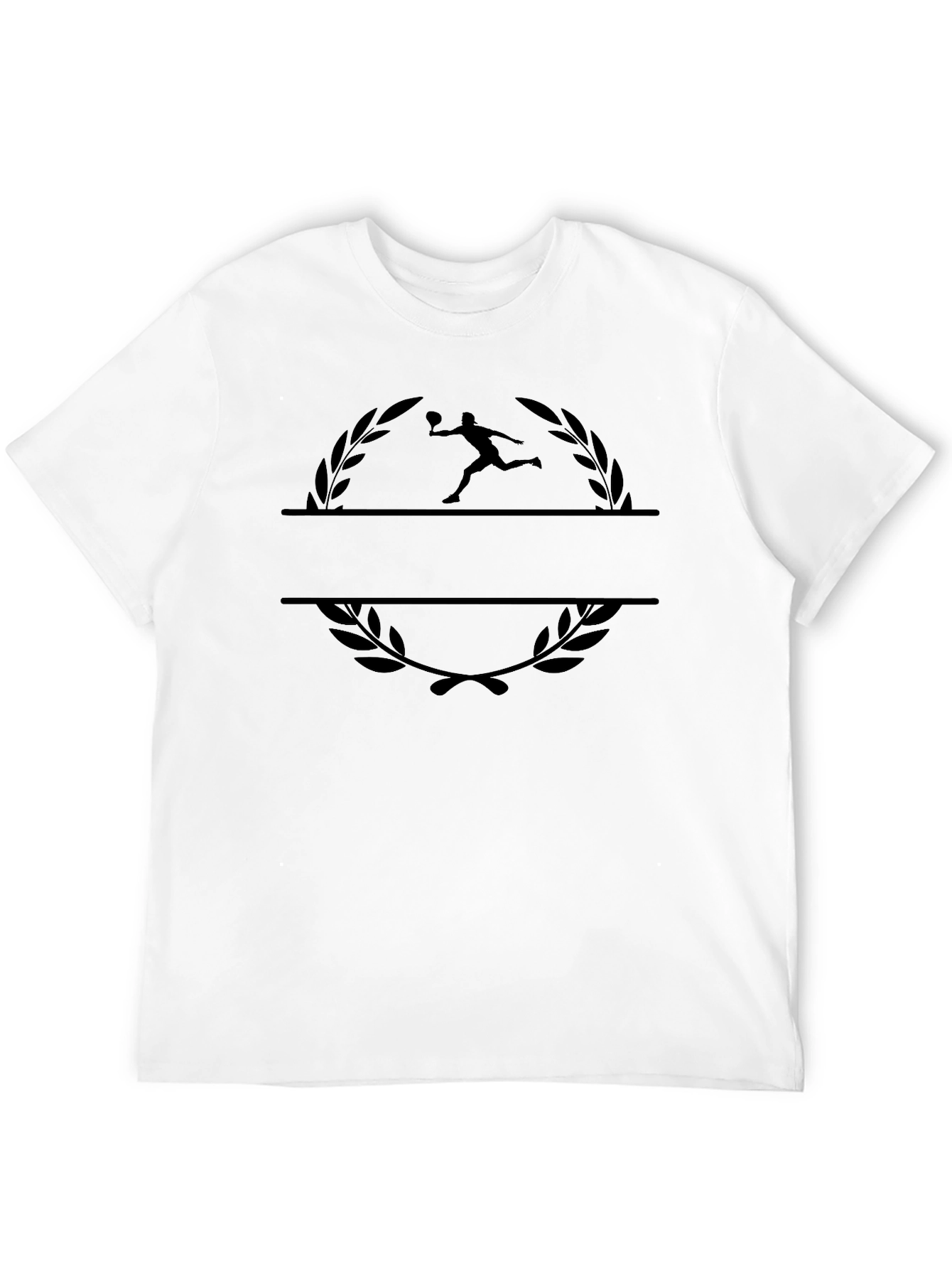 Black Football Player Wreath Graphic T-Shirt