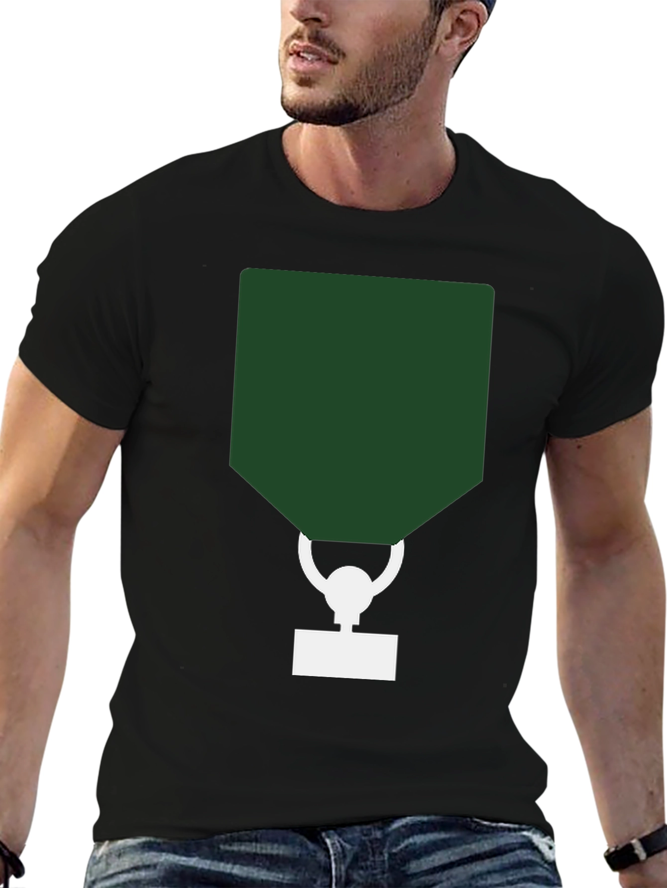 Abstract Trophy Graphic Black T-Shirt