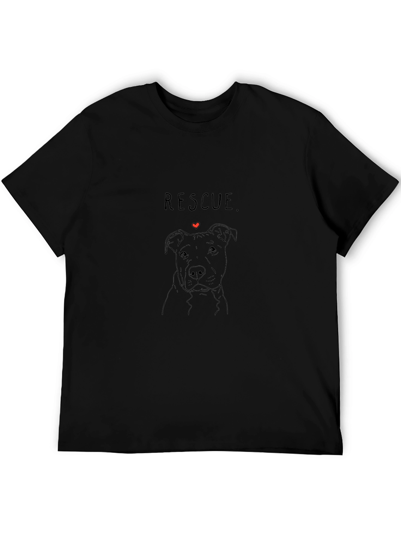 Rescue Dog Graphic Tee - Unisex Black T-Shirt