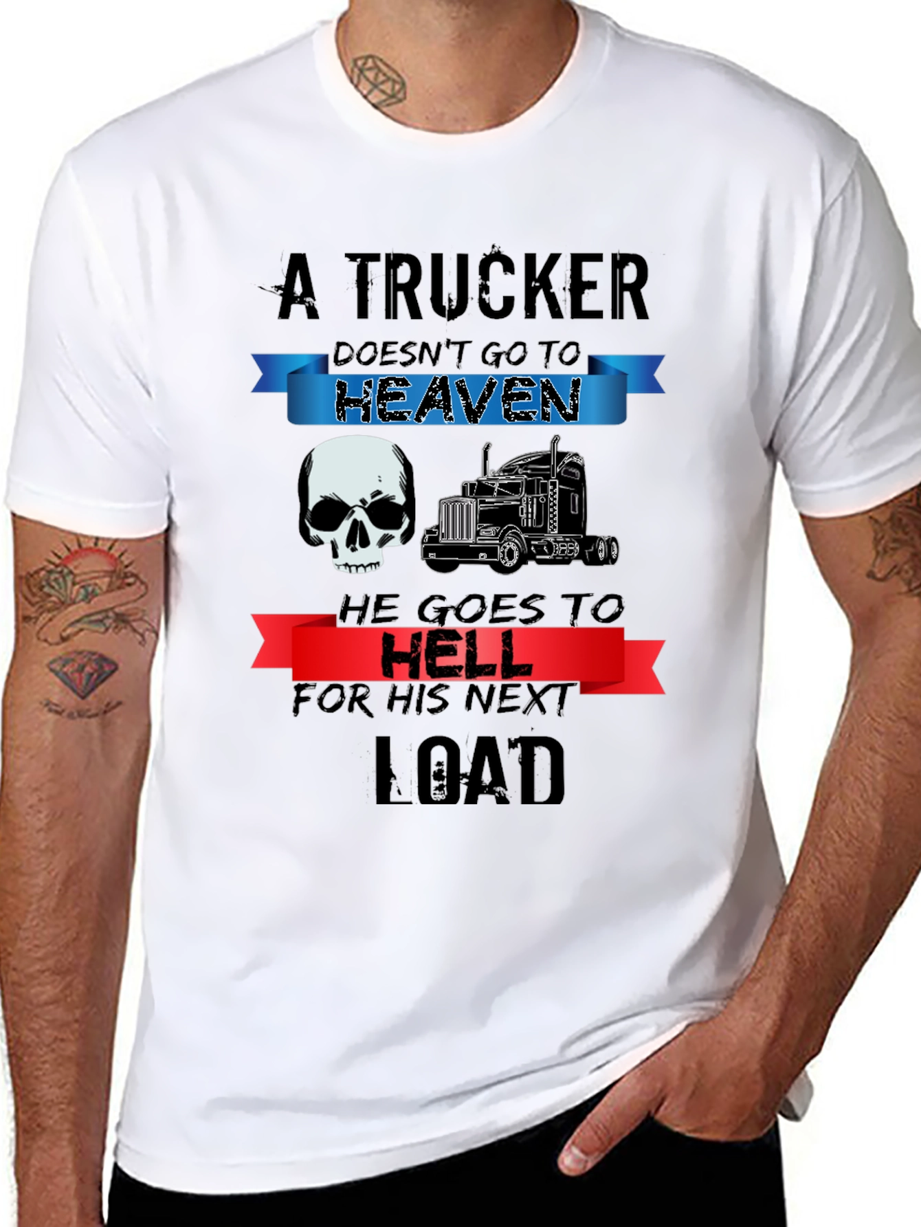 Trucker T-Shirt: Heaven or Hell Graphic Tee