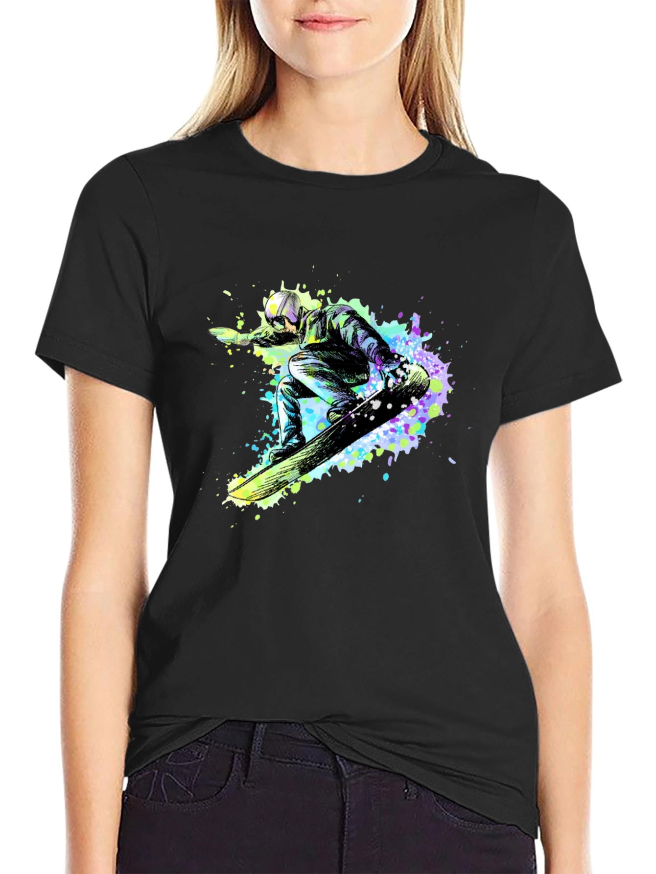 Snowboarder Graphic Black T-Shirt