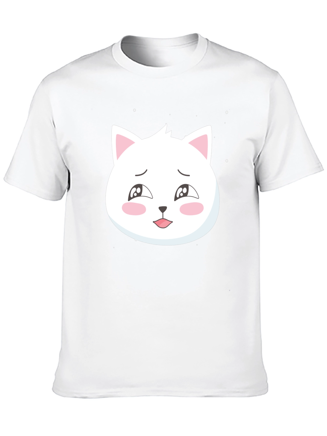 Cute Cat Graphic Tee - Black Cotton T-Shirt