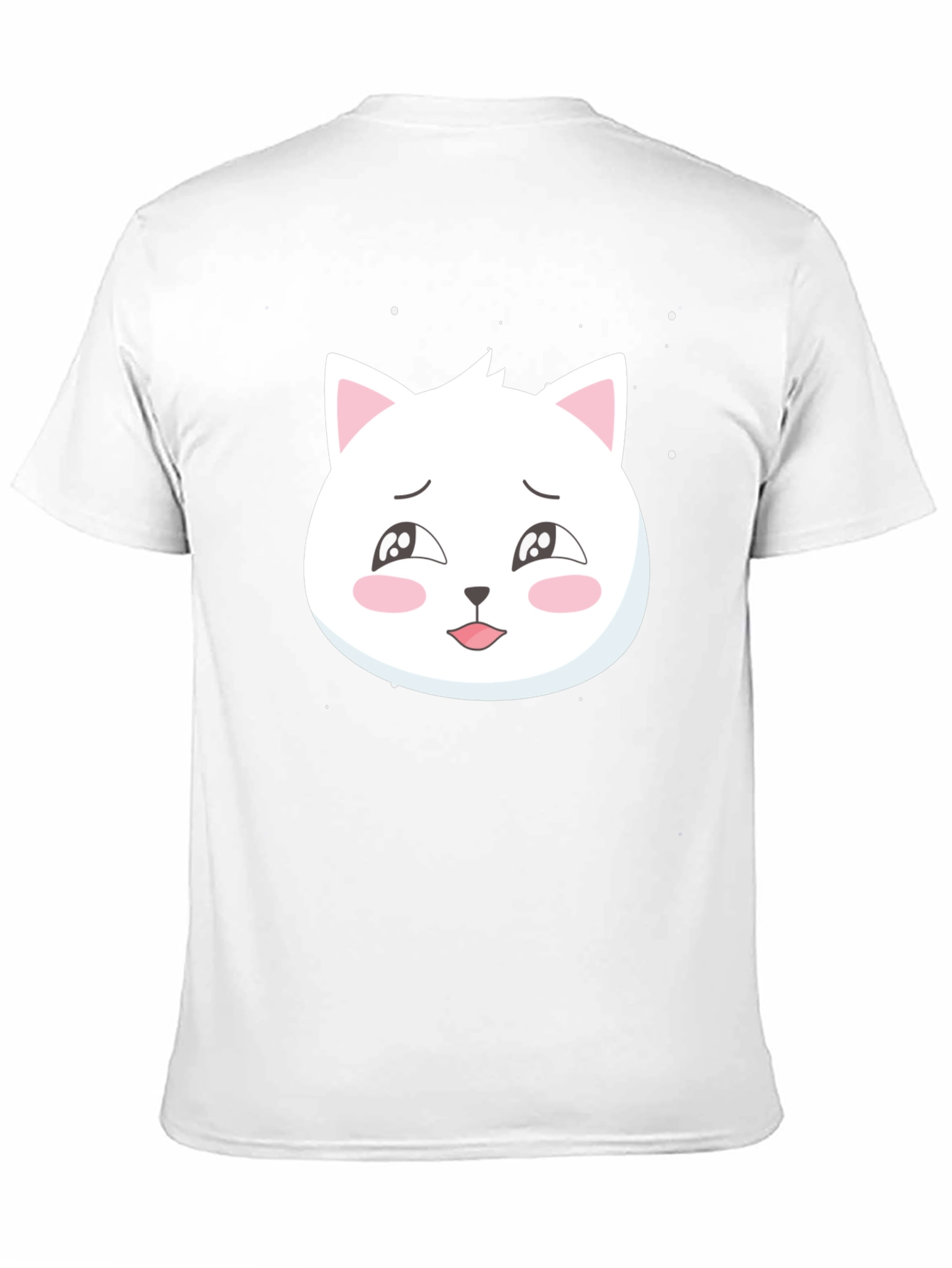 Cute Cat Graphic Tee - Black Cotton T-Shirt