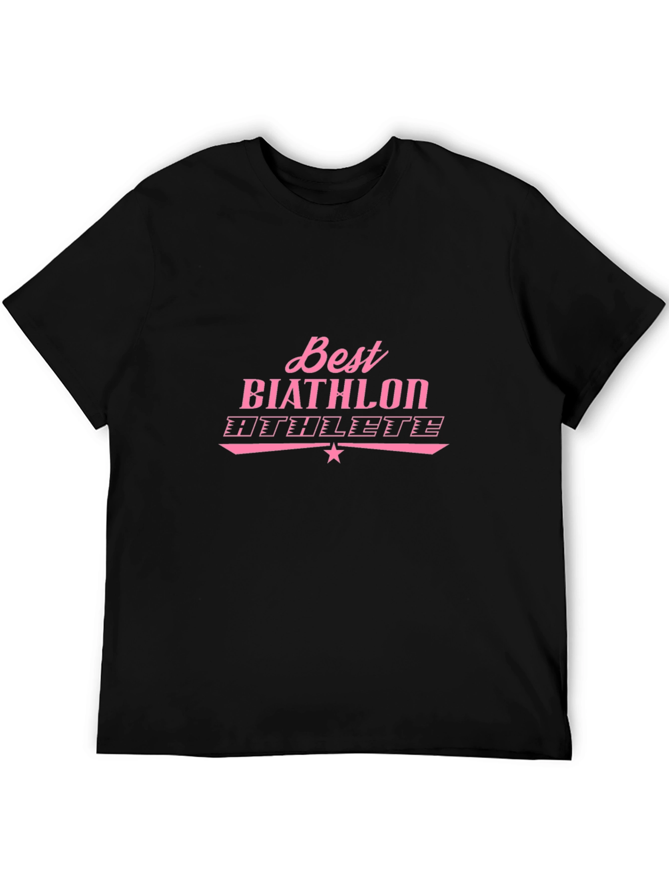 Best Biathlon Athlete Pink Graphic T-Shirt