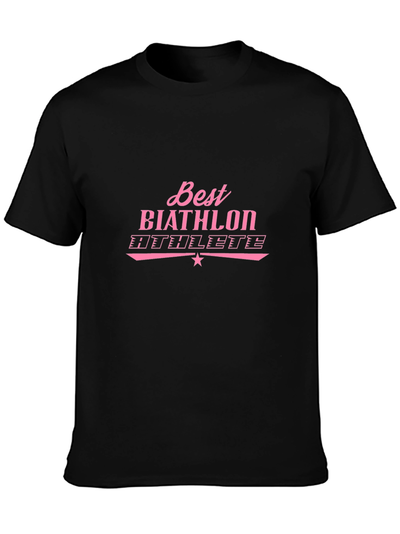 Best Biathlon Athlete Pink Graphic T-Shirt
