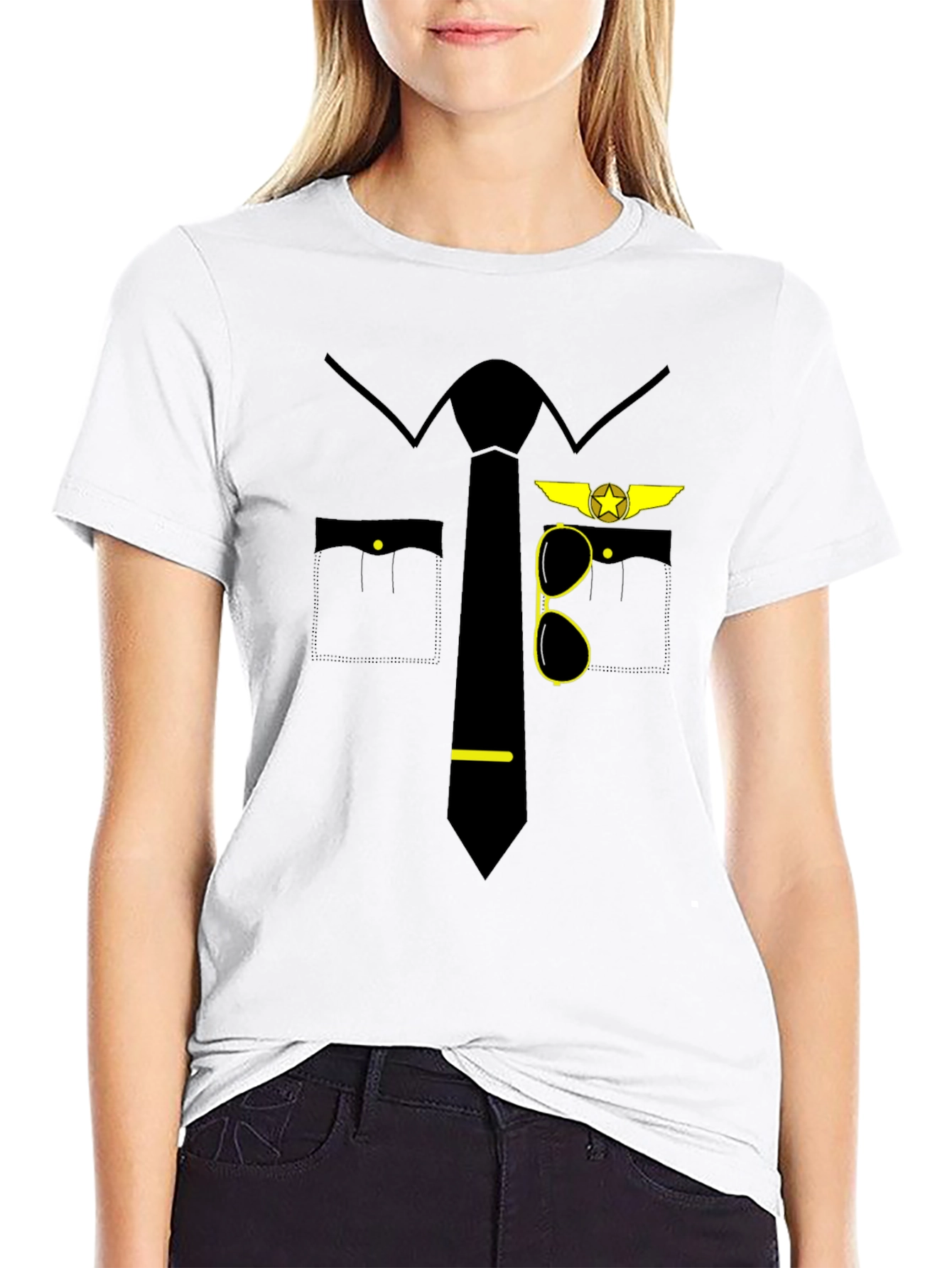 Pilot Costume T-Shirt - Novelty Aviation Tee