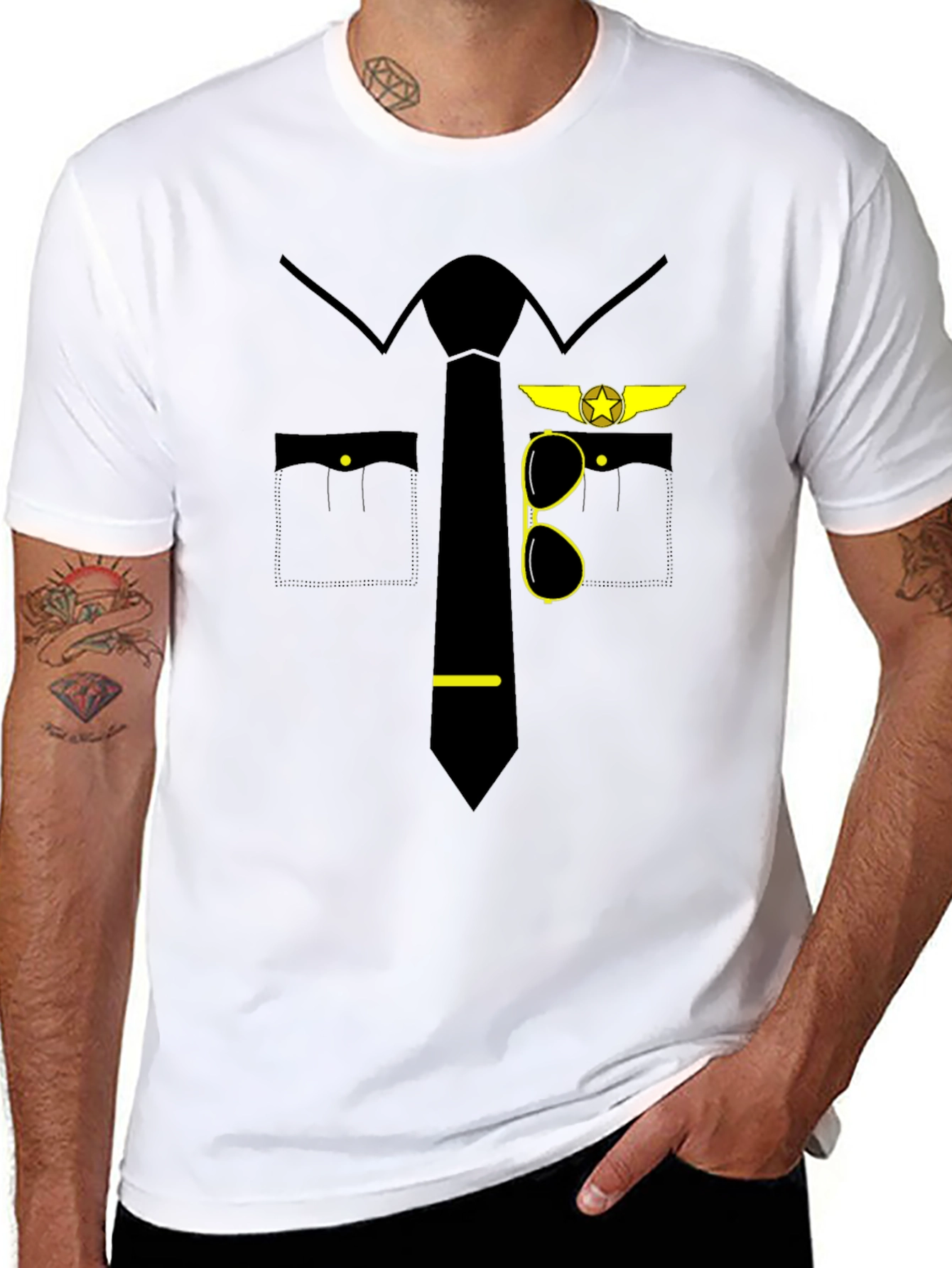 Pilot Costume T-Shirt - Novelty Aviation Tee