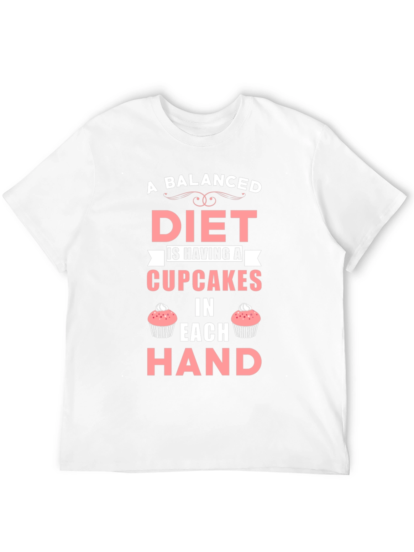 Funny Cupcake Diet T-Shirt - Balanced Eating