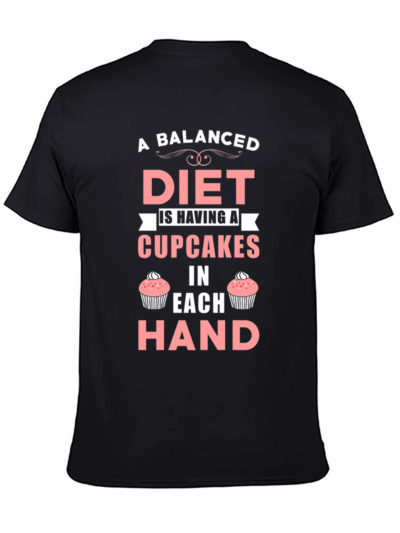 Funny Cupcake Diet T-Shirt - Balanced Eating