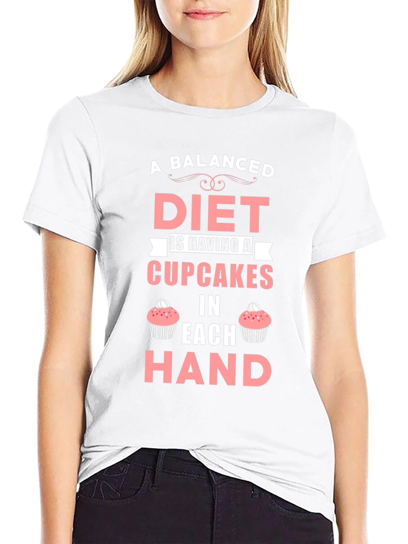 Funny Cupcake Diet T-Shirt - Balanced Eating
