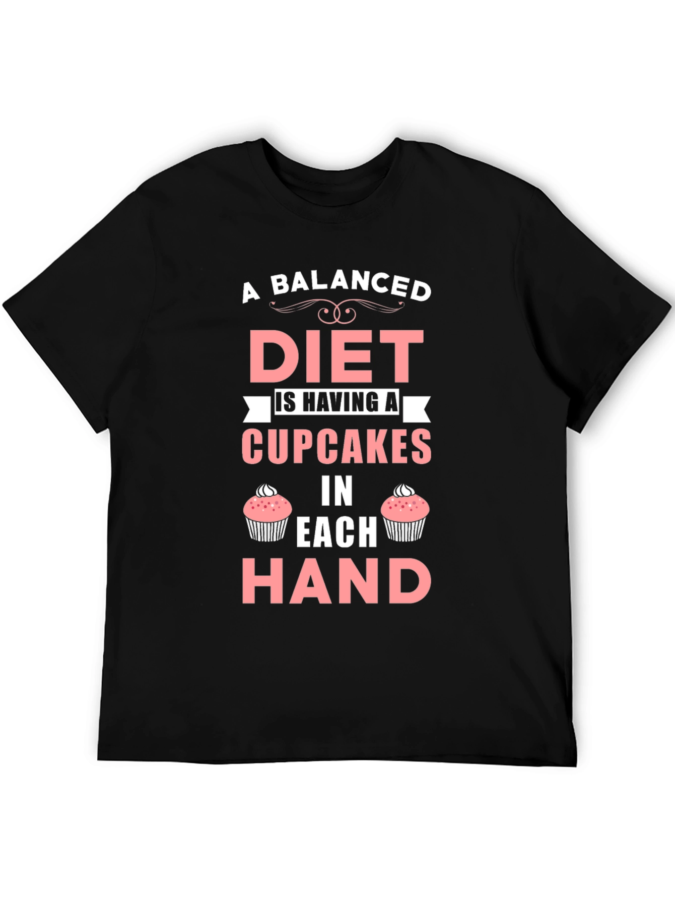 Funny Cupcake Diet T-Shirt - Balanced Eating