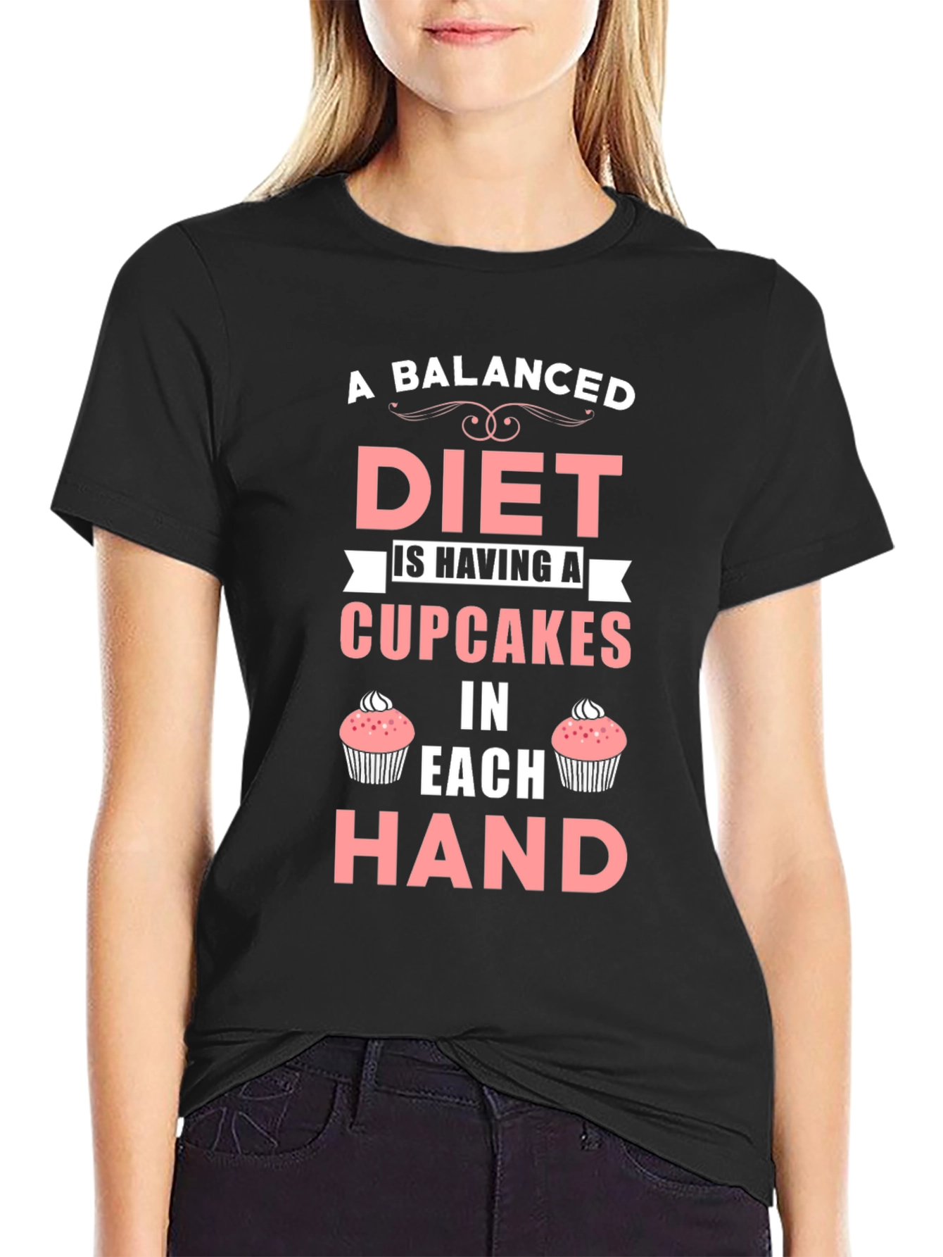 Funny Cupcake Diet T-Shirt - Balanced Eating