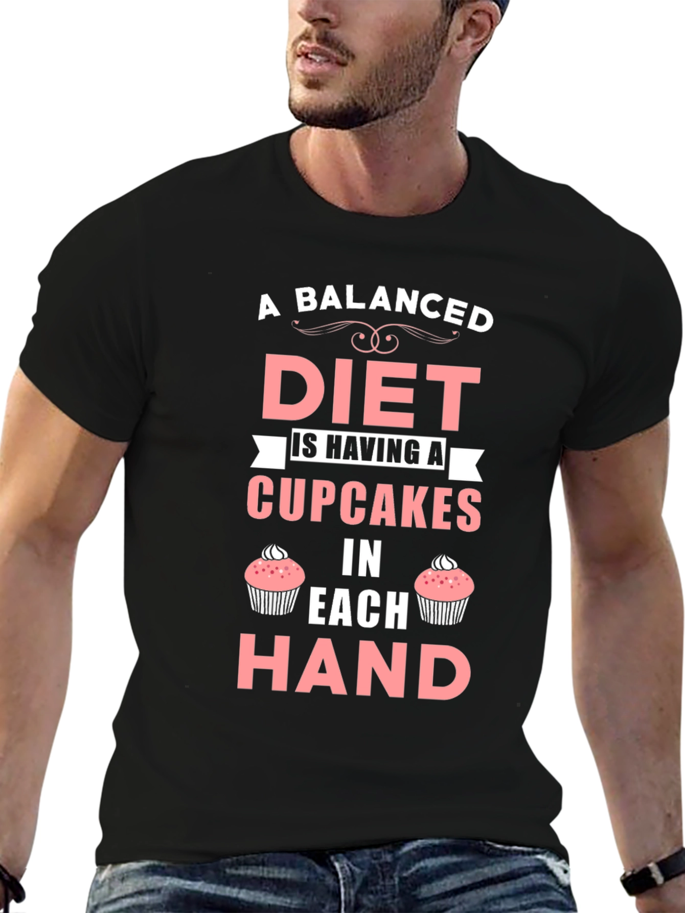 Funny Cupcake Diet T-Shirt - Balanced Eating