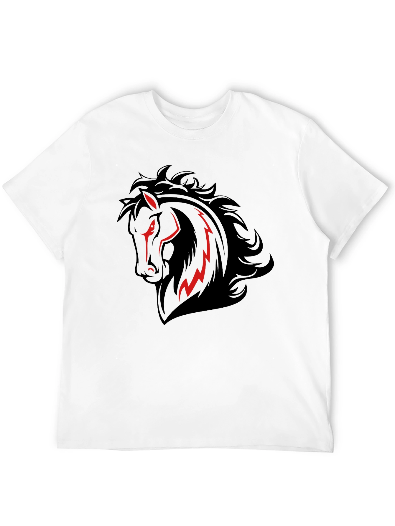 Bold Horse Graphic Tee - Black Cotton T-Shirt