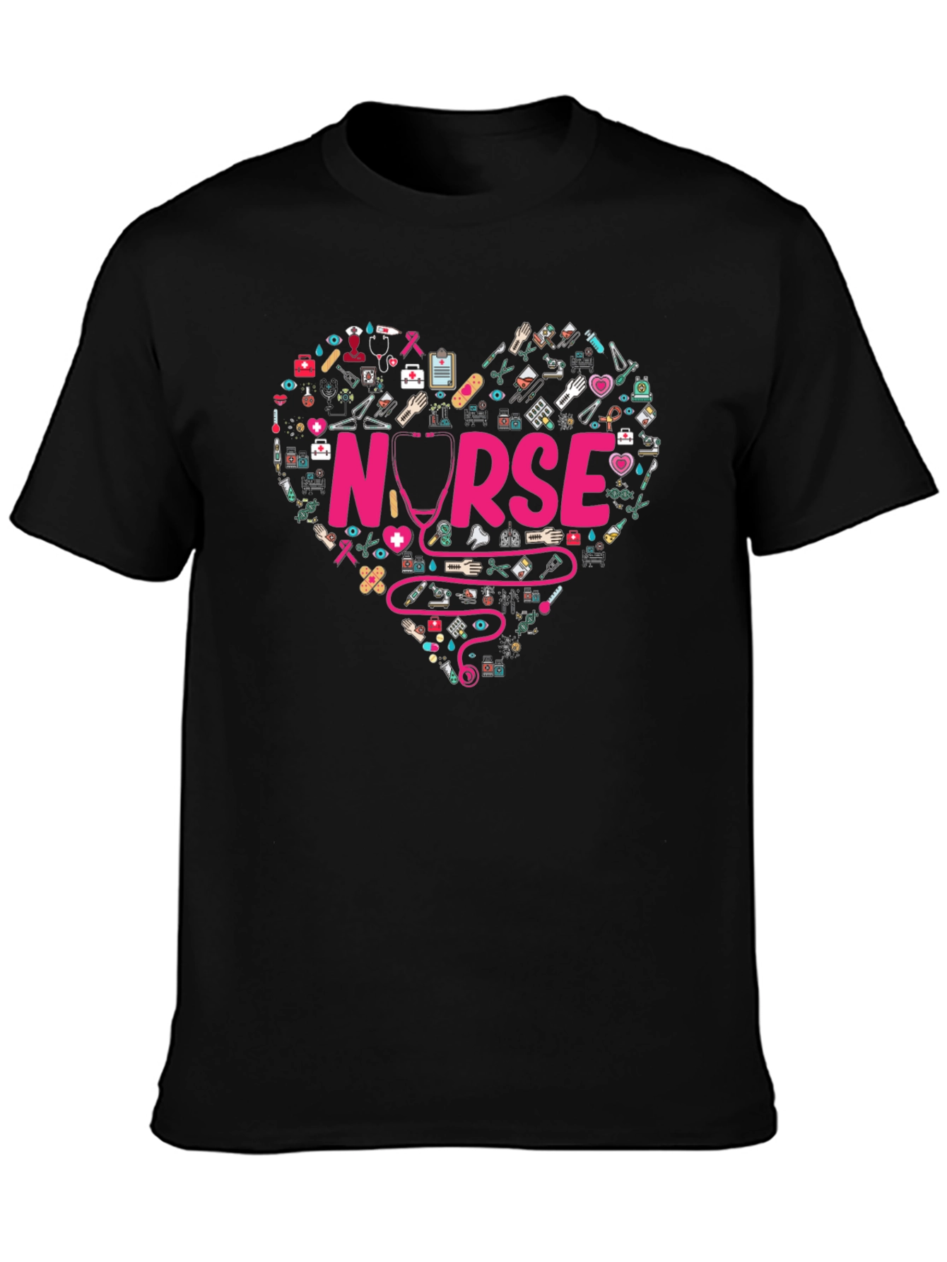 Nurse Heart Graphic T-Shirt - Medical Professional Apparel